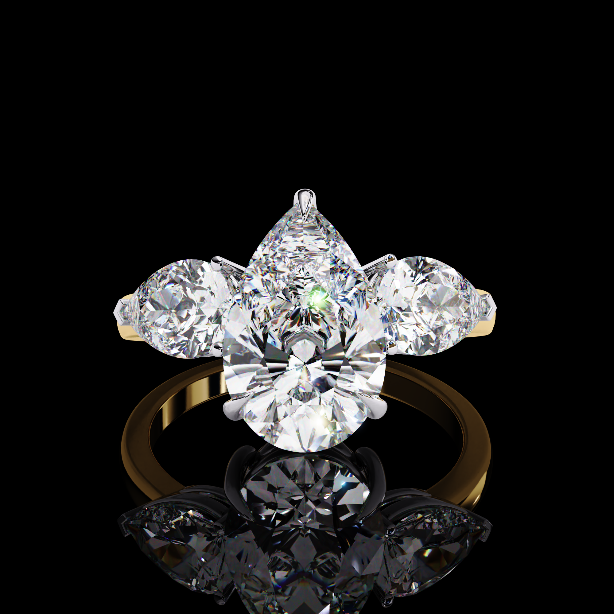 Triad Solitaire Lab Grown Diamond Ring