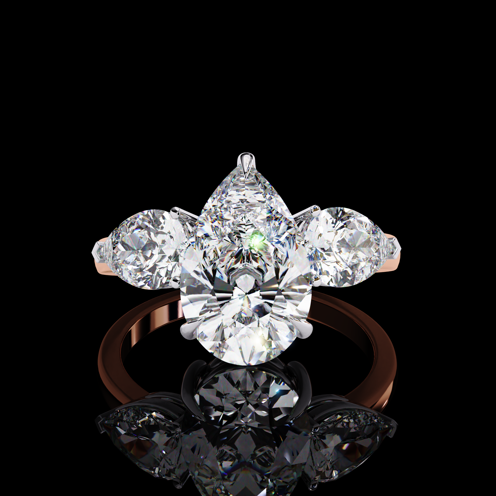 Triad Solitaire Lab Grown Diamond Ring