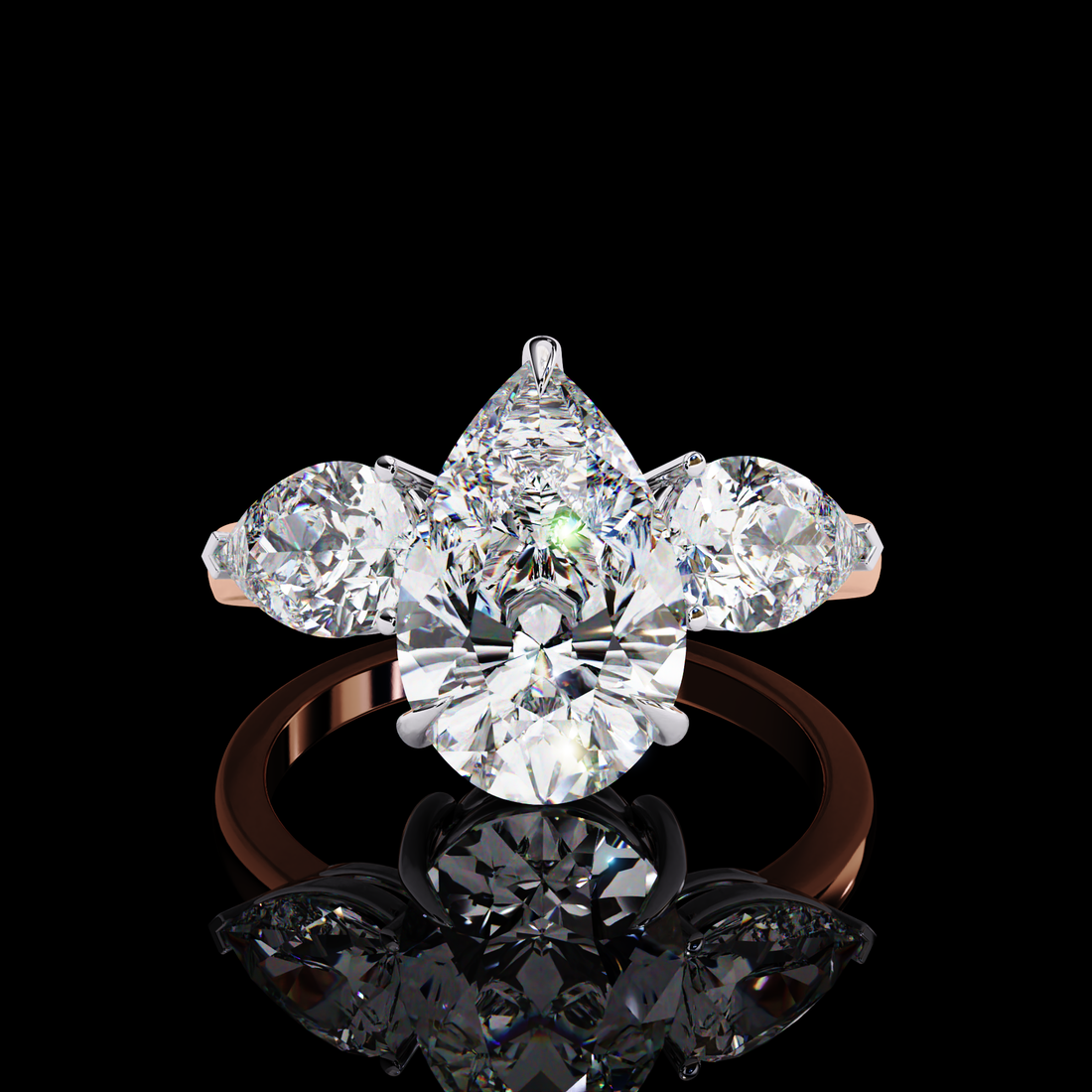 Triad Solitaire Lab Grown Diamond Ring