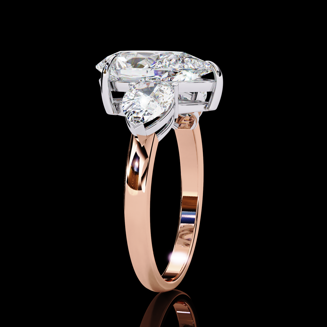 Triad Solitaire Lab Grown Diamond Ring