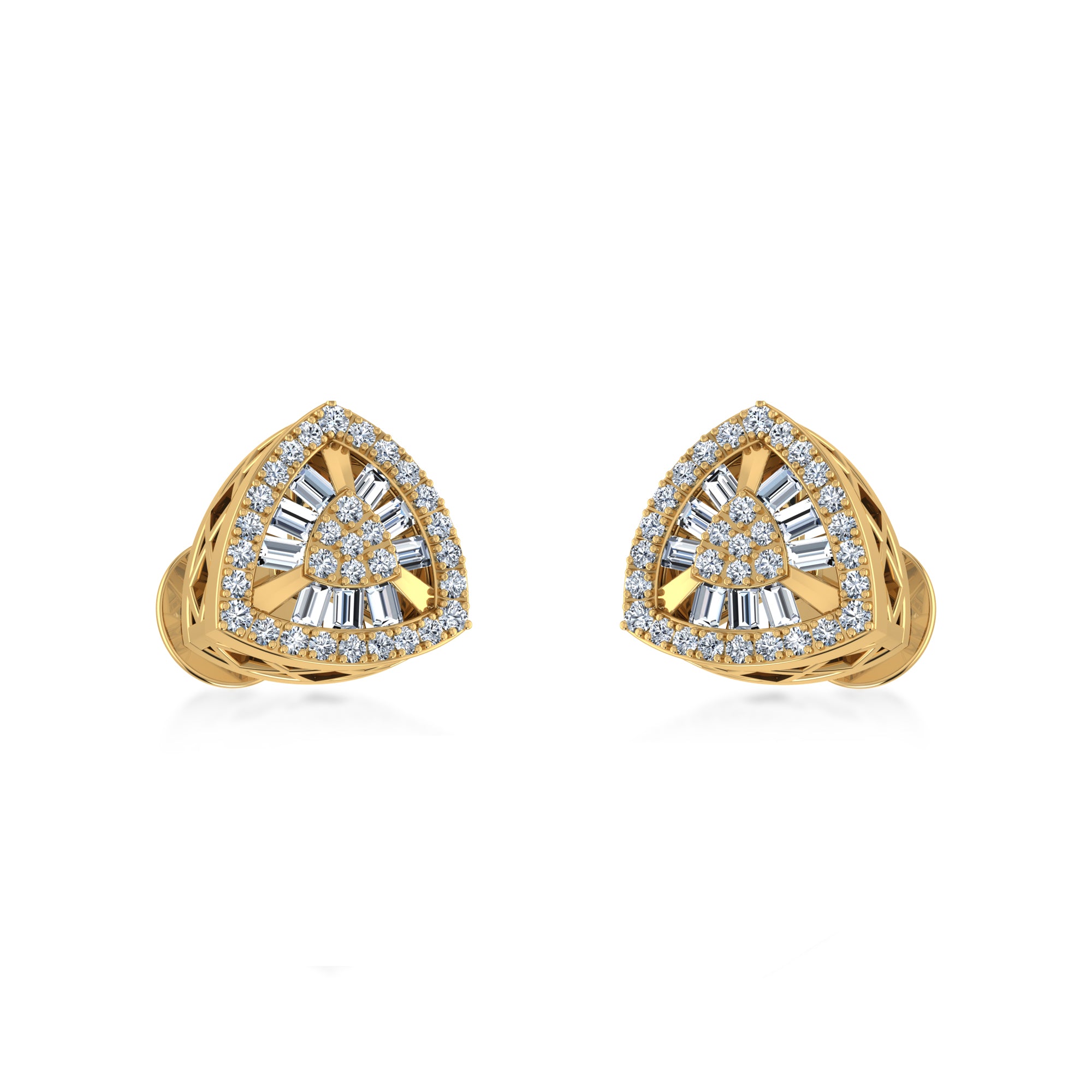 Triangular Lab Grown Diamond with Baguette Accents 2