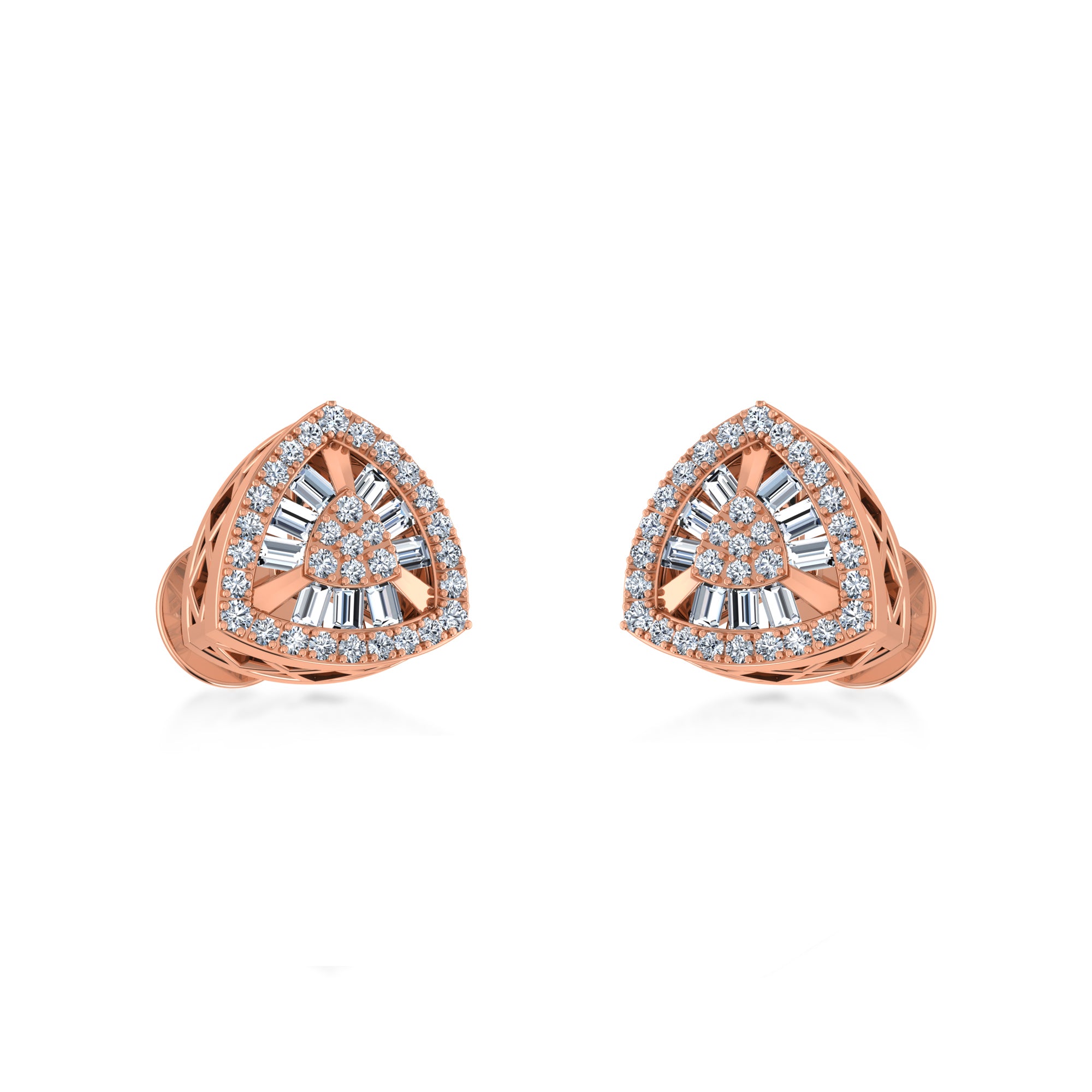 Triangular Lab Grown Diamond with Baguette Accents 4