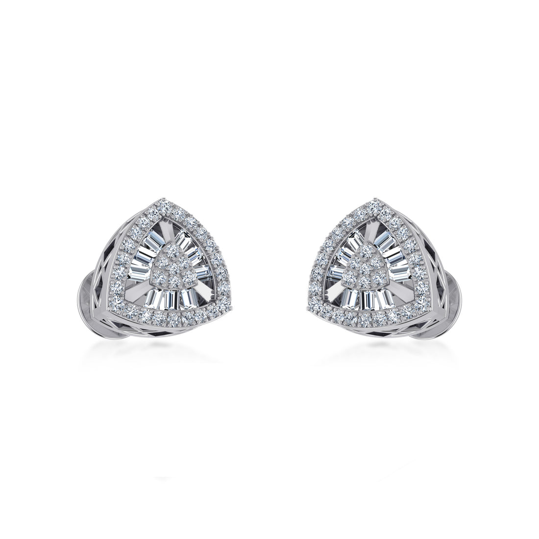 Triangular Lab Grown Diamond with Baguette Accents 6