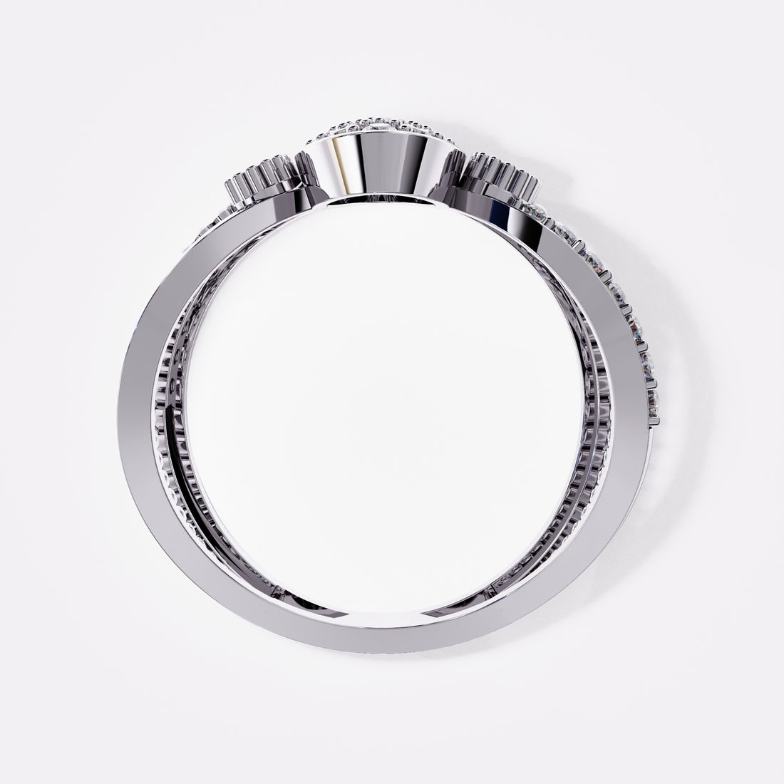 Trinity Magnificence Diamond Ring in 925 Silver