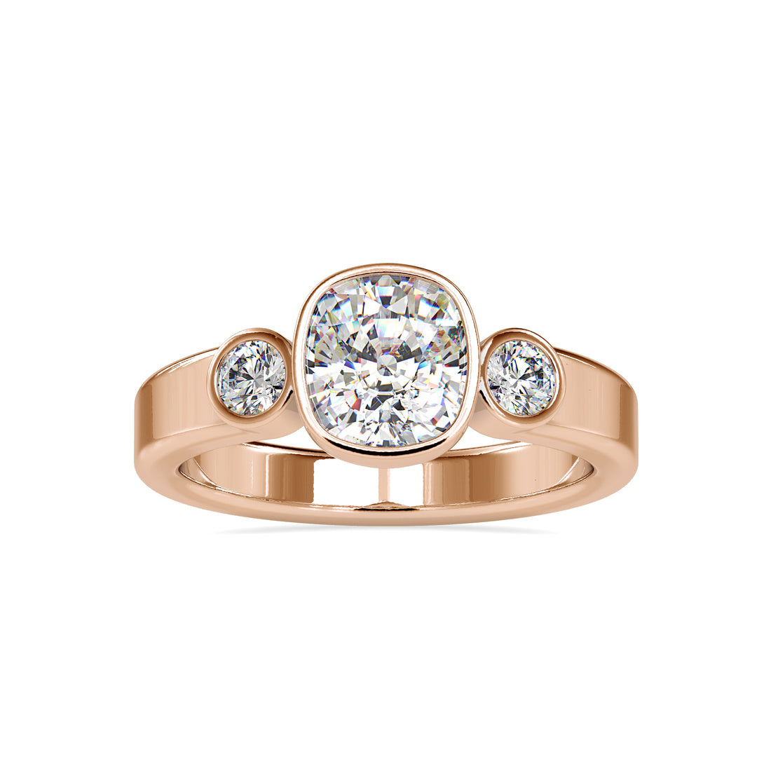 Trio Diamond Bezel set Diamond Ring 2