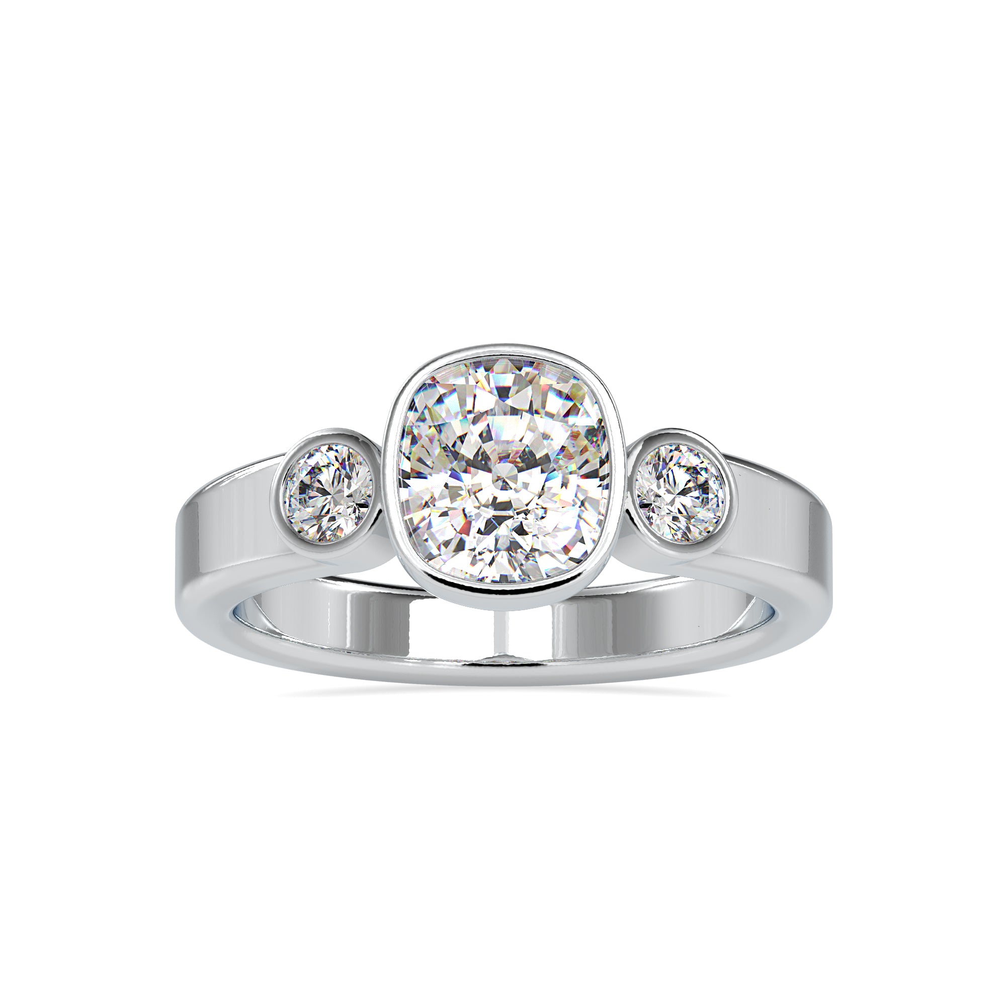 Trio Diamond Bezel set Diamond Ring 4