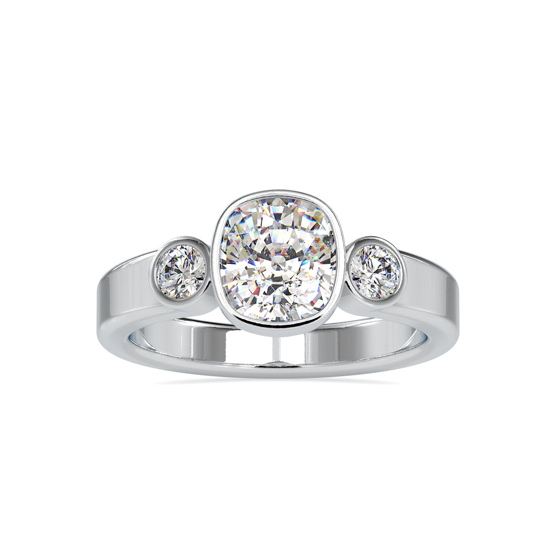 Trio Diamond Bezel set Diamond Ring 4