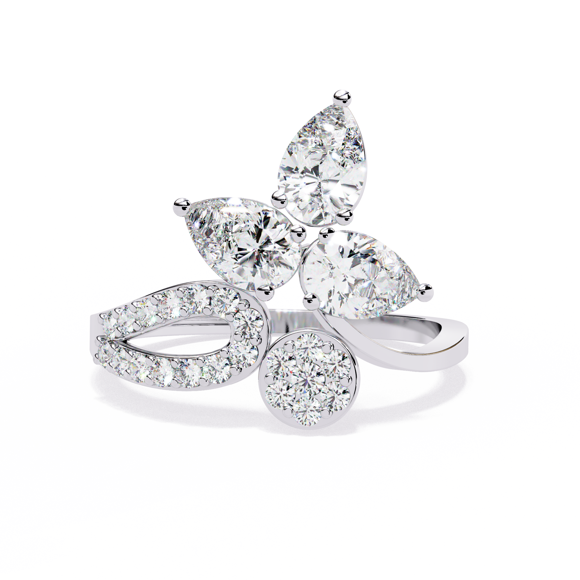 Trio Drop Diamond Ring 10