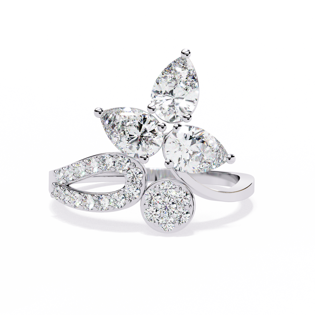 Trio Drop Diamond Ring 10