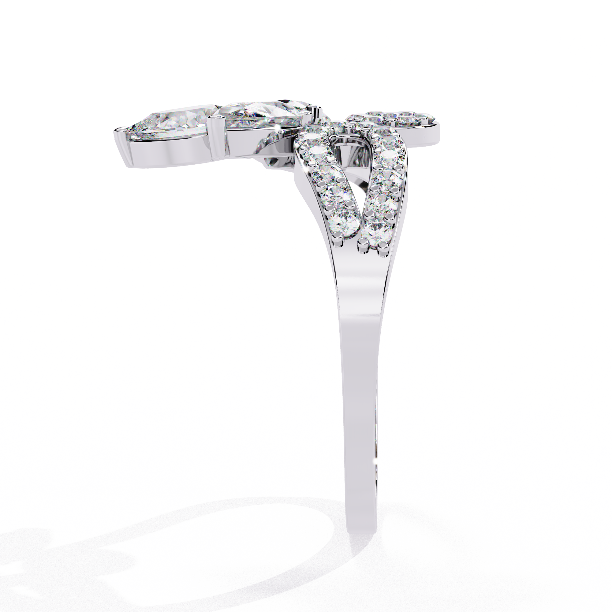 Trio Drop Diamond Ring 12