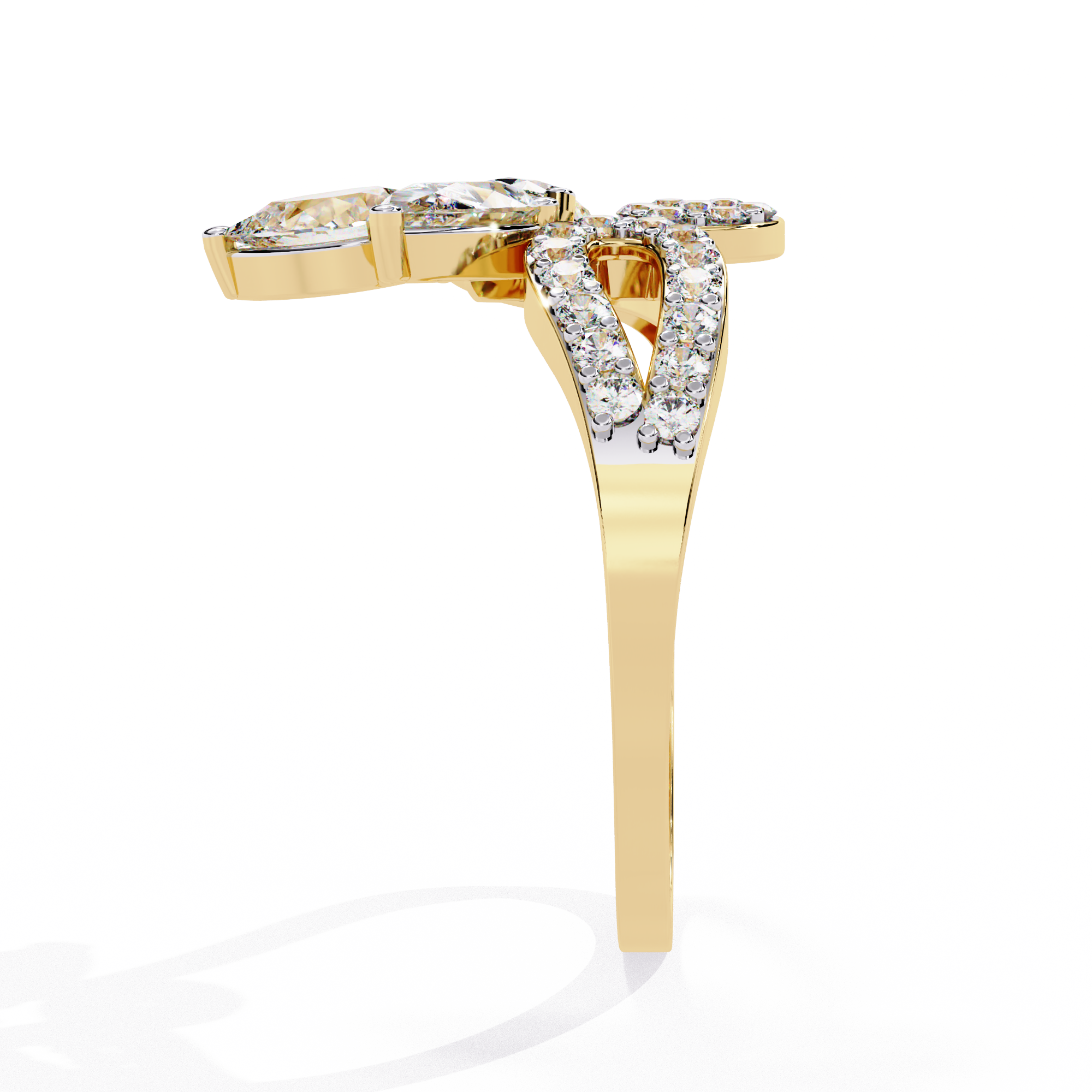 Trio Drop Diamond Ring 3