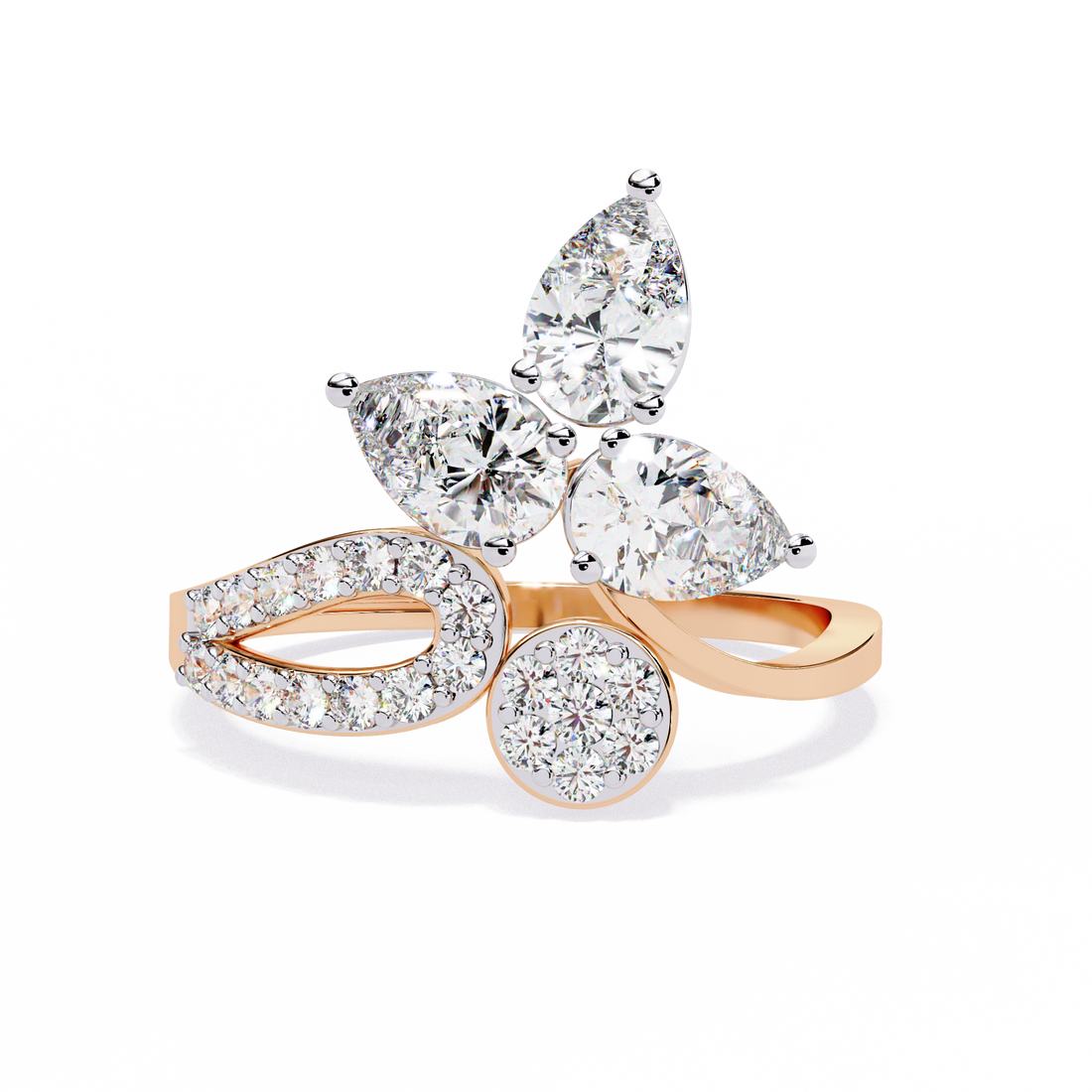 Trio Drop Diamond Ring 5