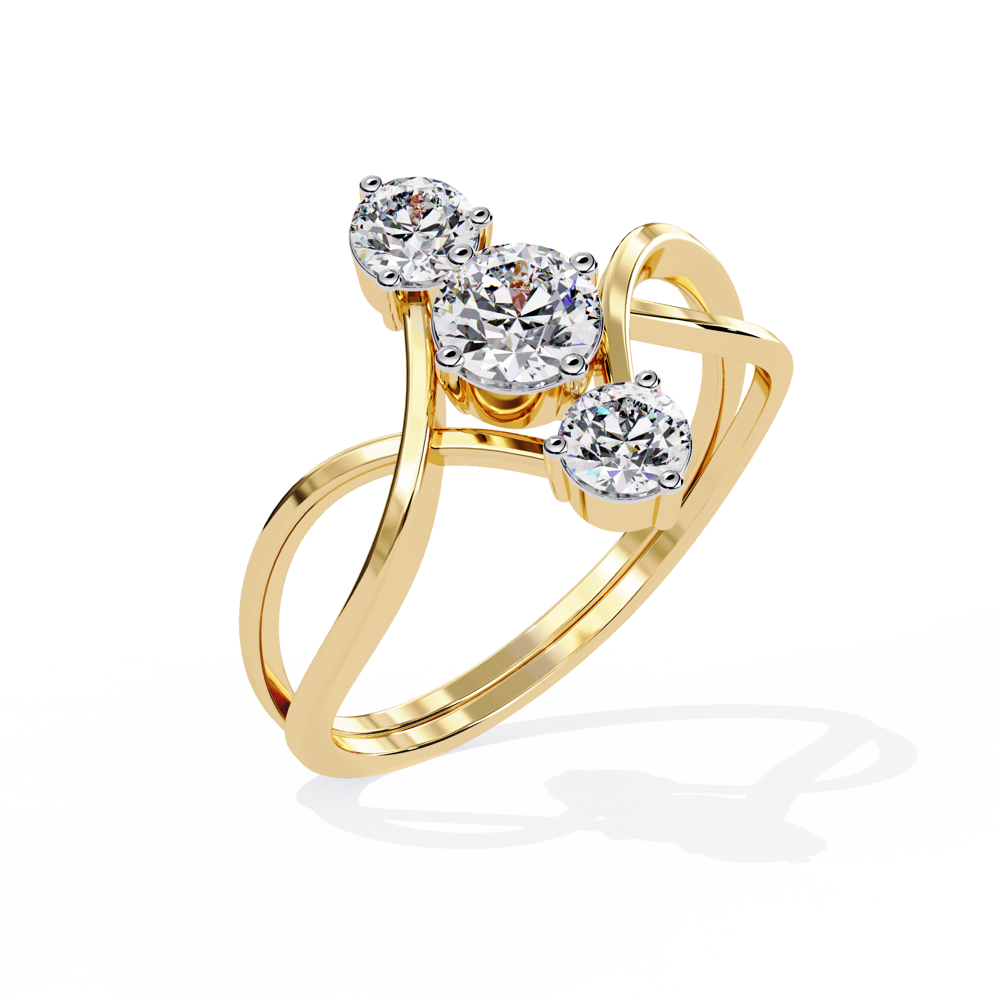 Trio Flame Diamond Ring  3