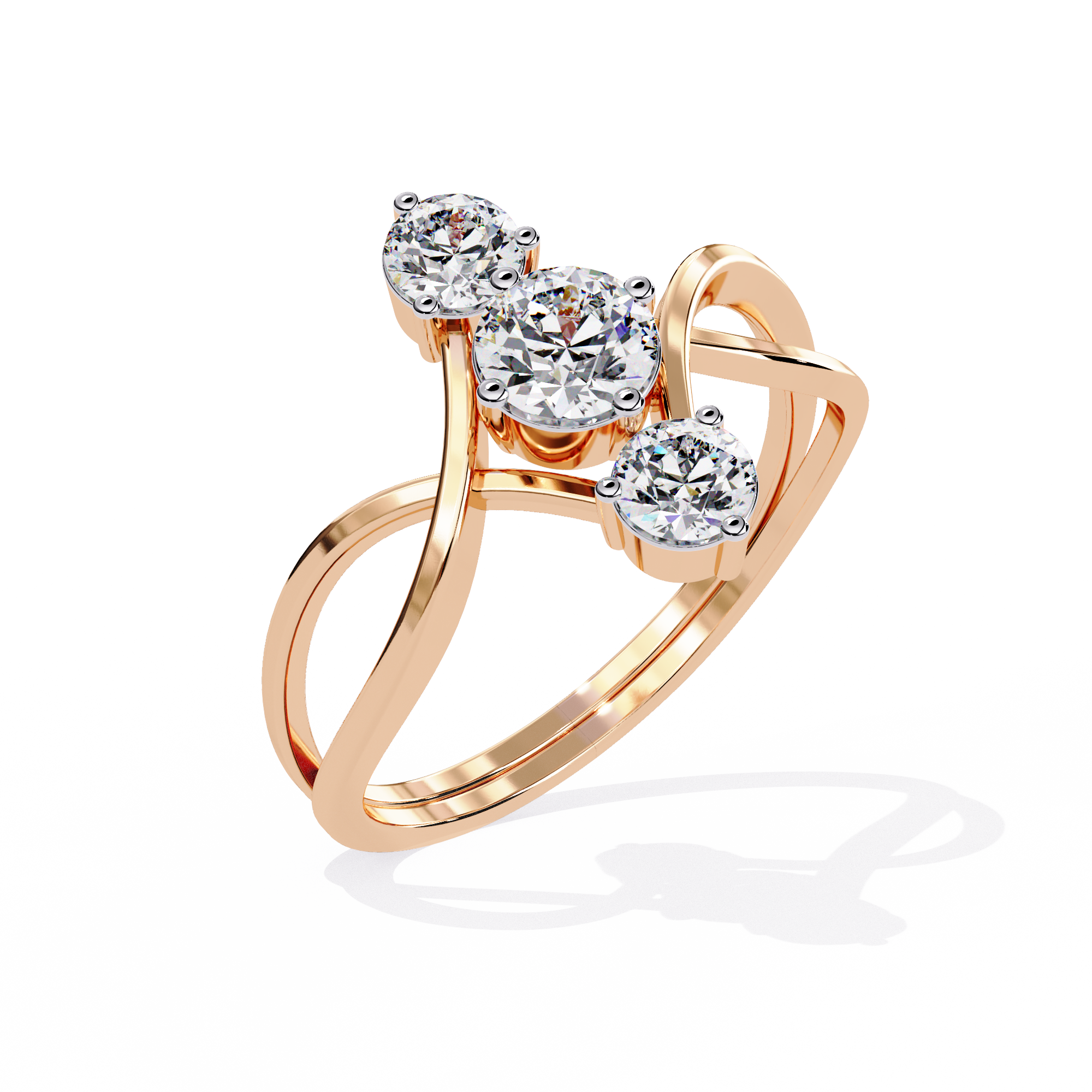 Trio Flame Diamond Ring  6