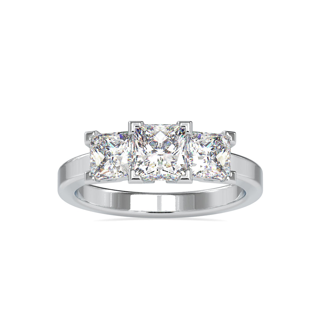 Trio Princess Cut Diamond Ring 4