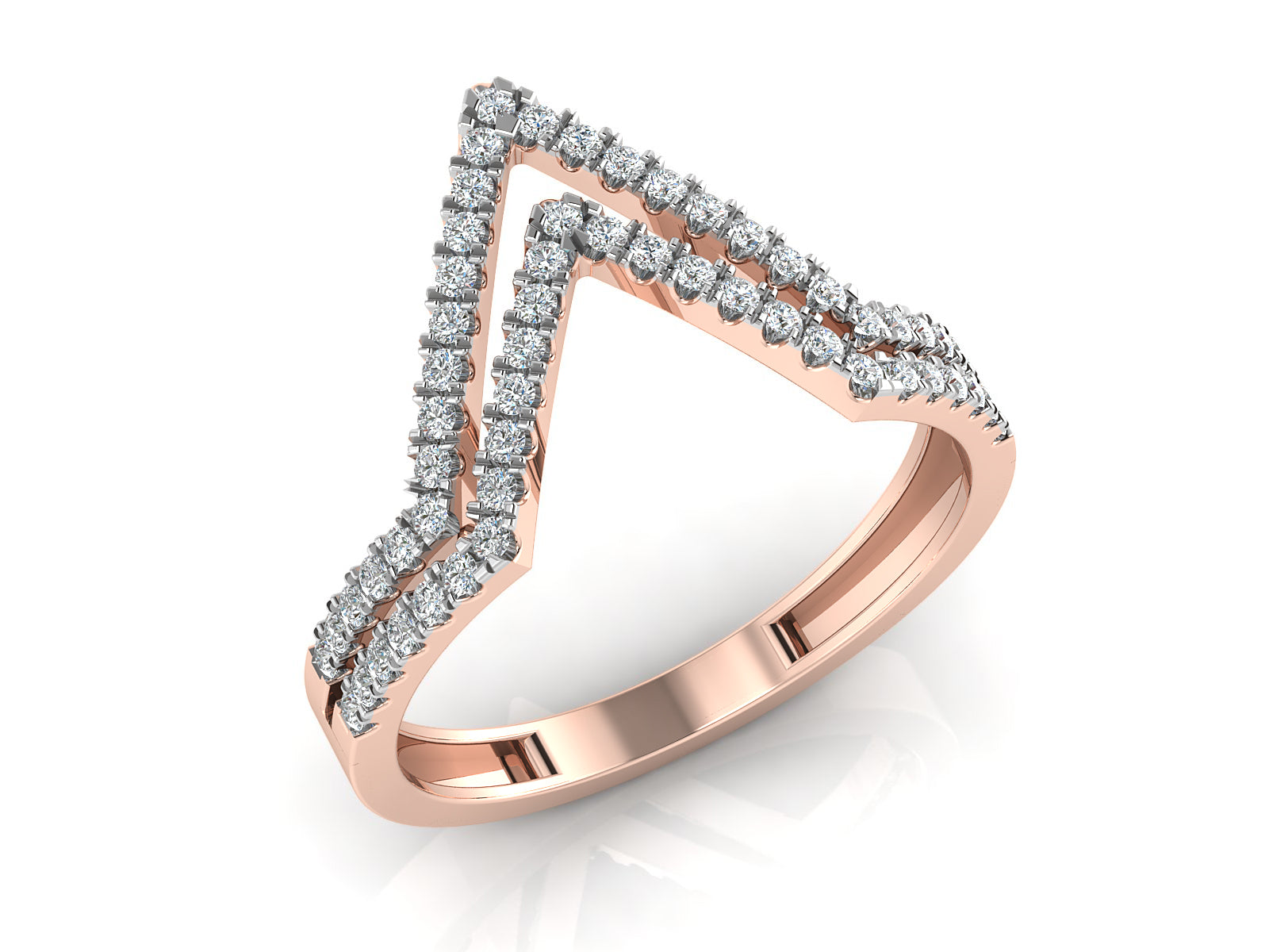 Trio V Shaped Diamond Ring 5
