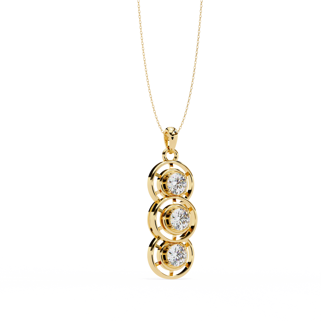 Triple Round Diamond pendant