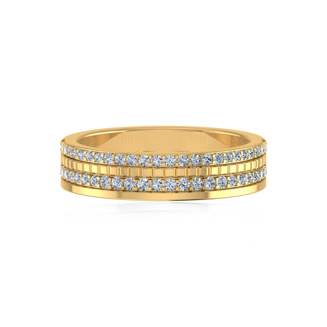 Triple Row Lab-Grown Diamond Band Ring