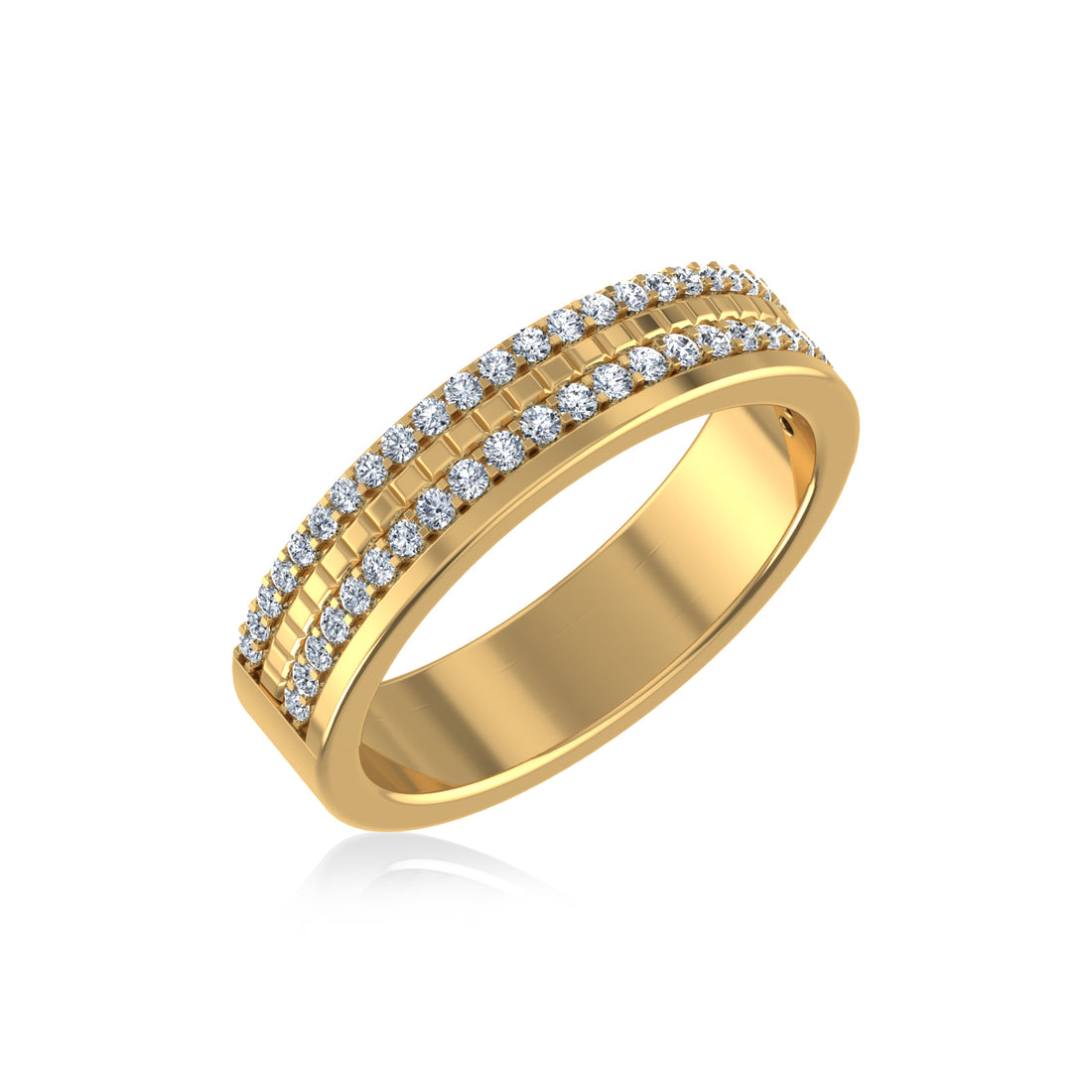 Triple Row Lab-Grown Diamond Band Ring 2
