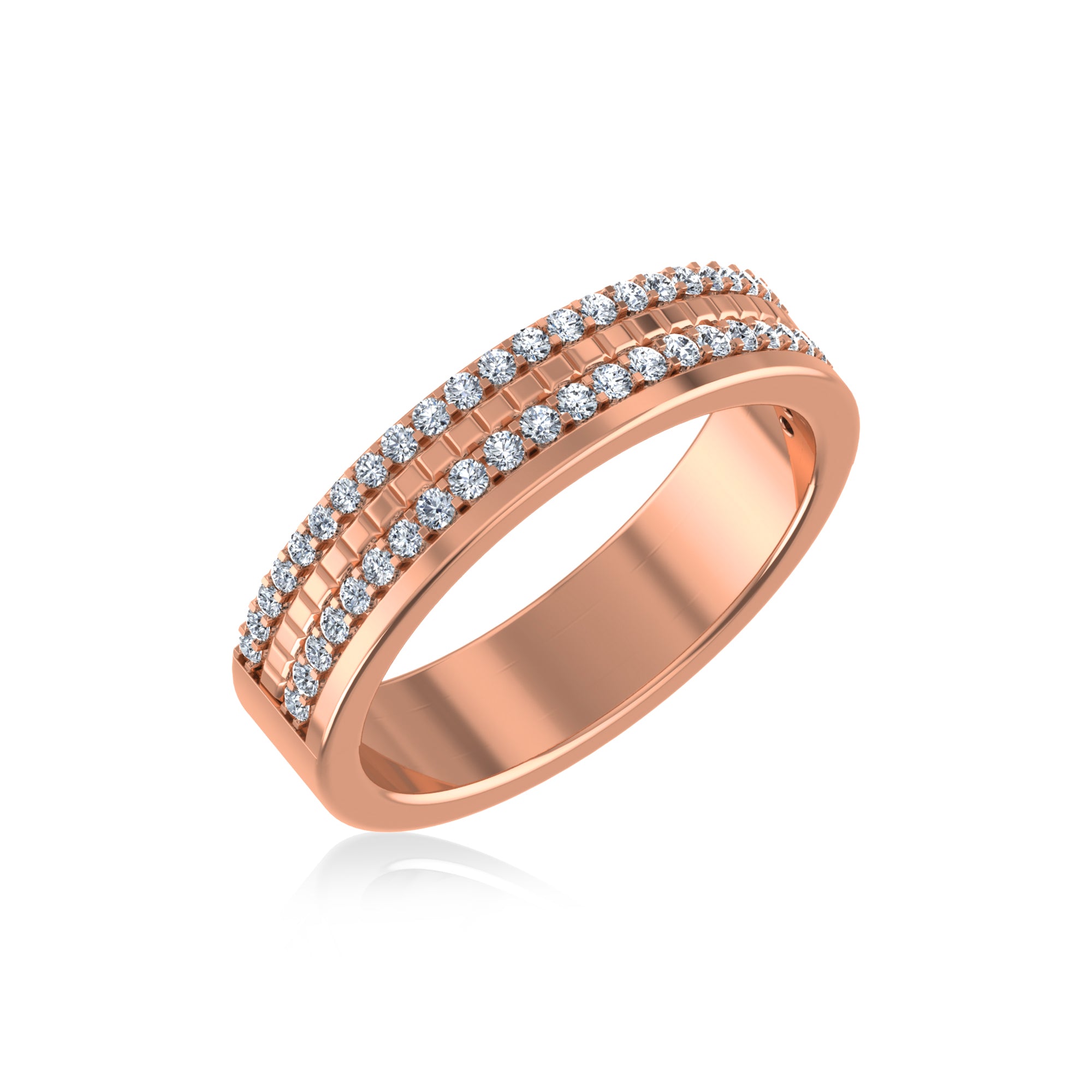 Triple Row Lab-Grown Diamond Band Ring 5