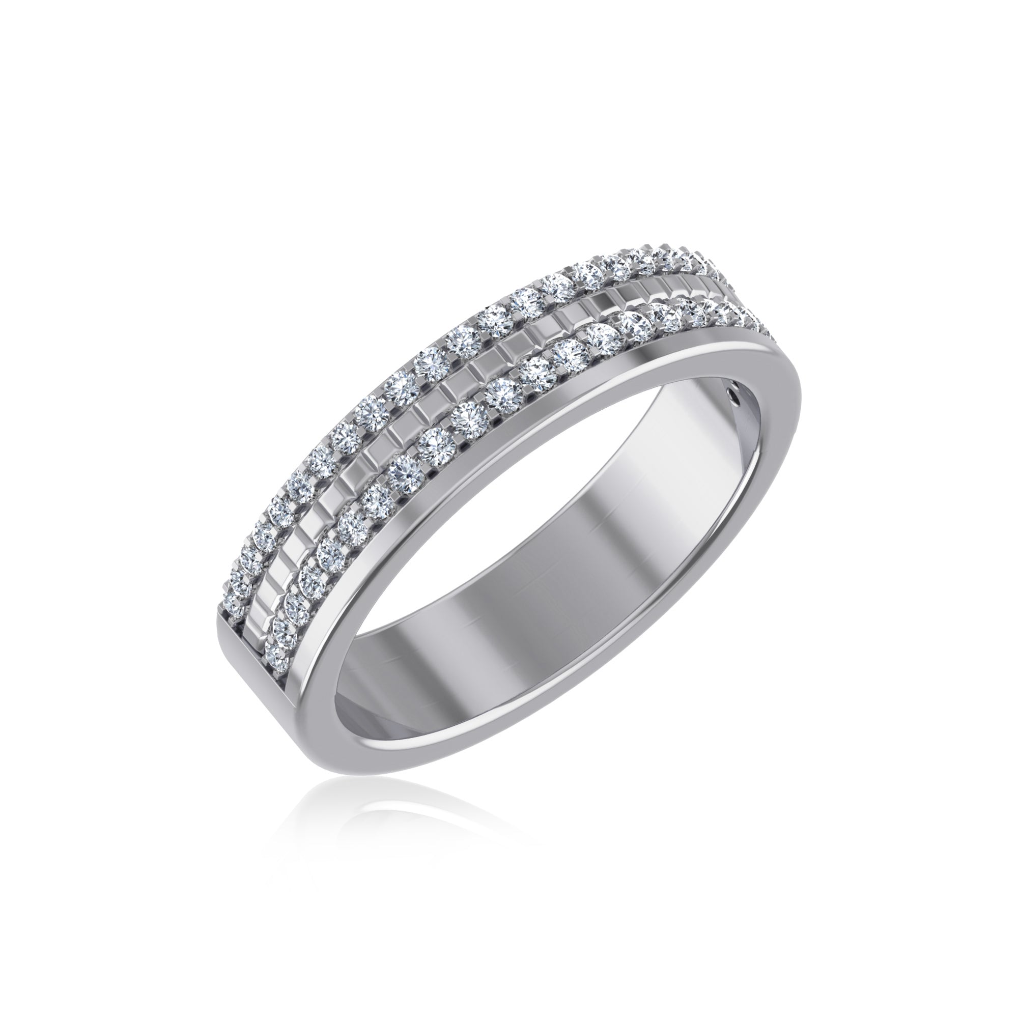 Triple Row Lab-Grown Diamond Band Ring 8