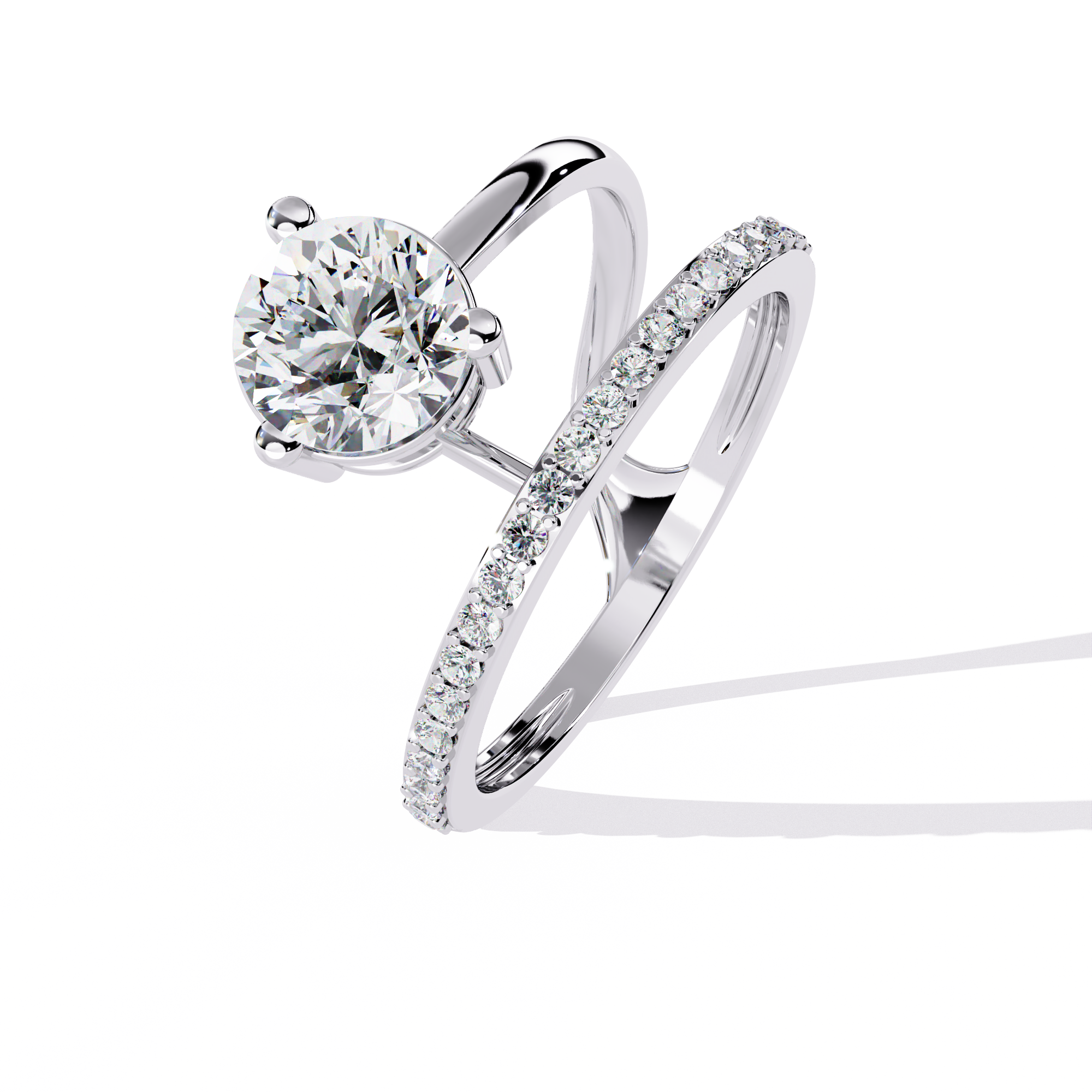 Twilight Embrace Round Diamond Ring 10