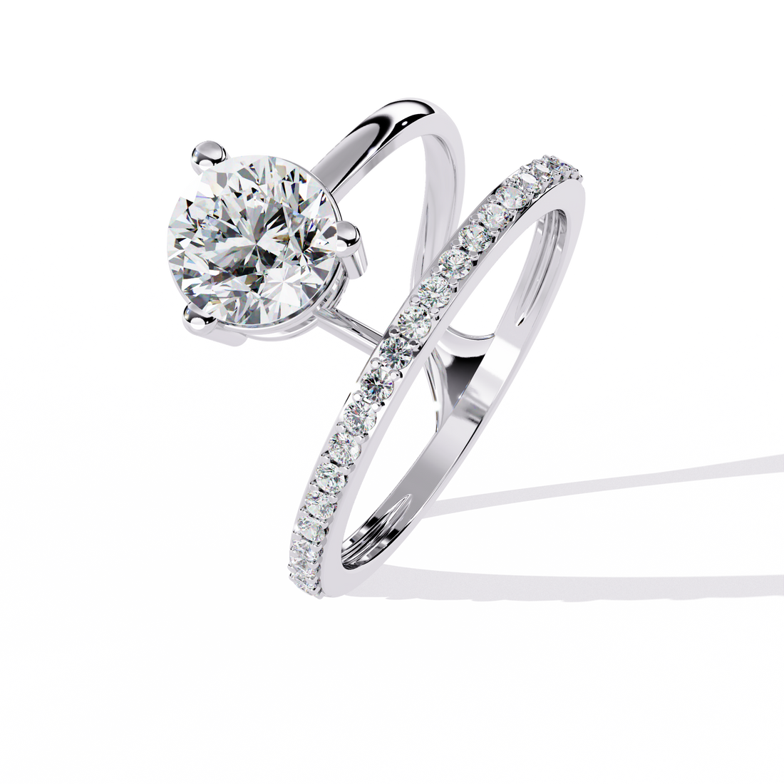 Twilight Embrace Round Diamond Ring 10