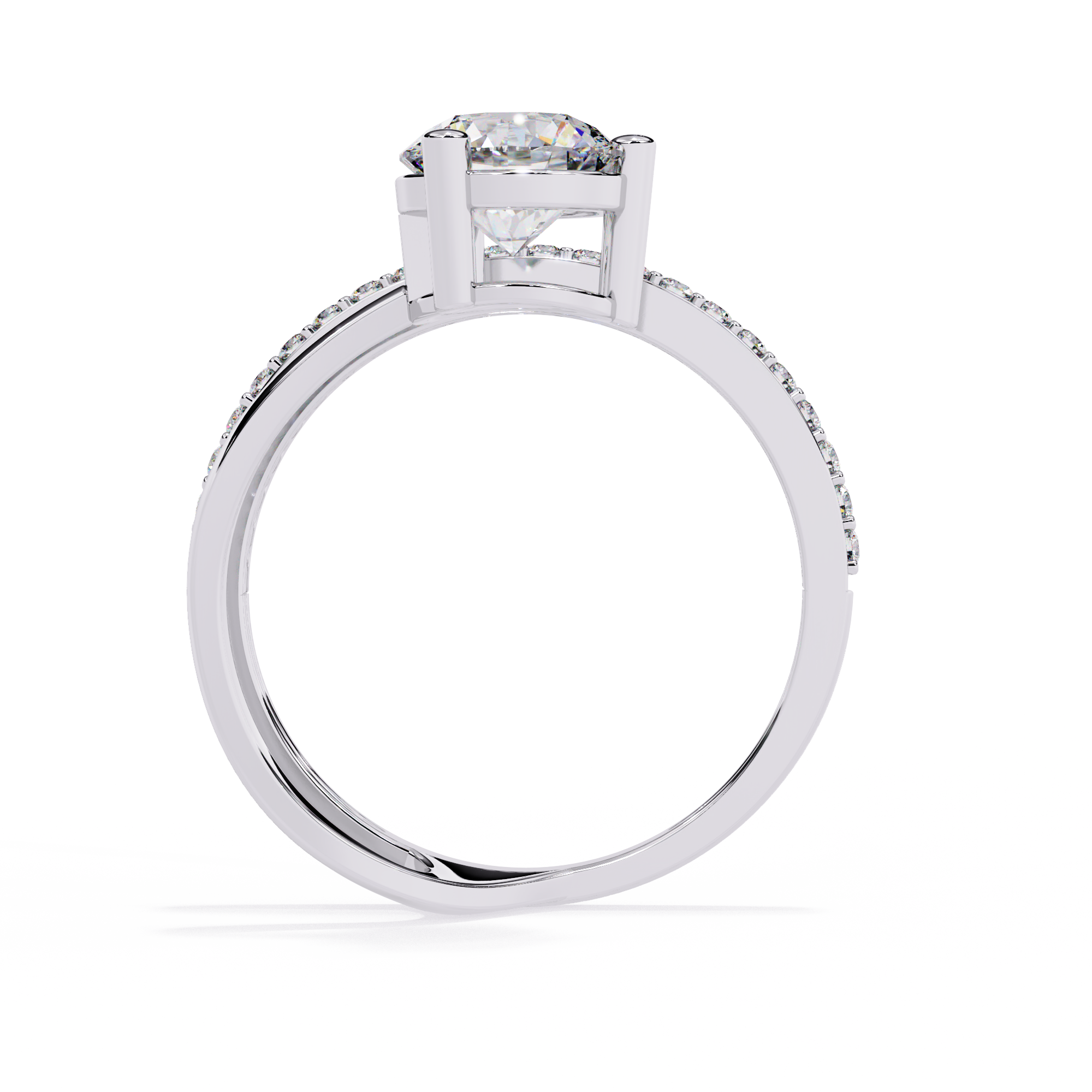 Twilight Embrace Round Diamond Ring 12
