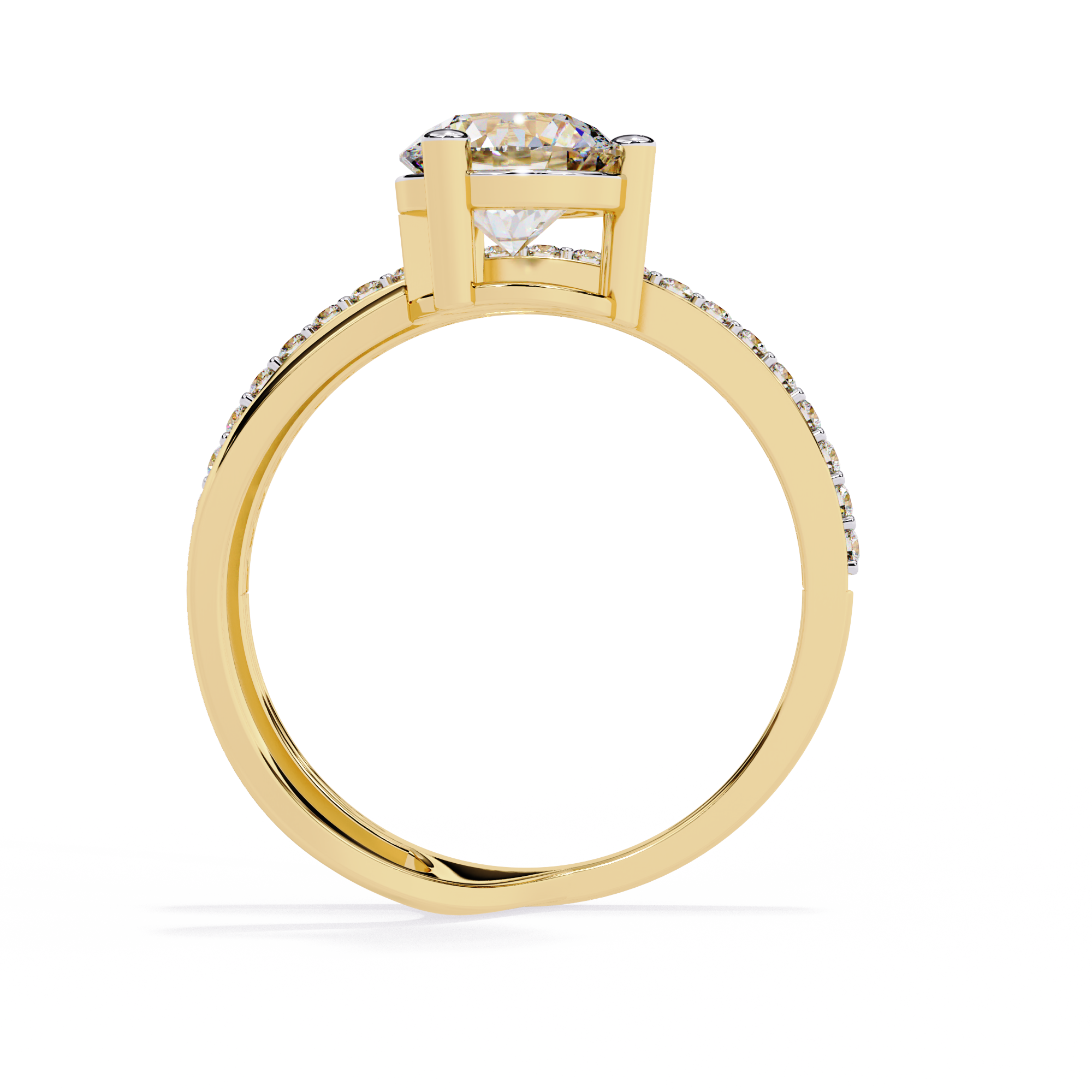 Twilight Embrace Round Diamond Ring 4