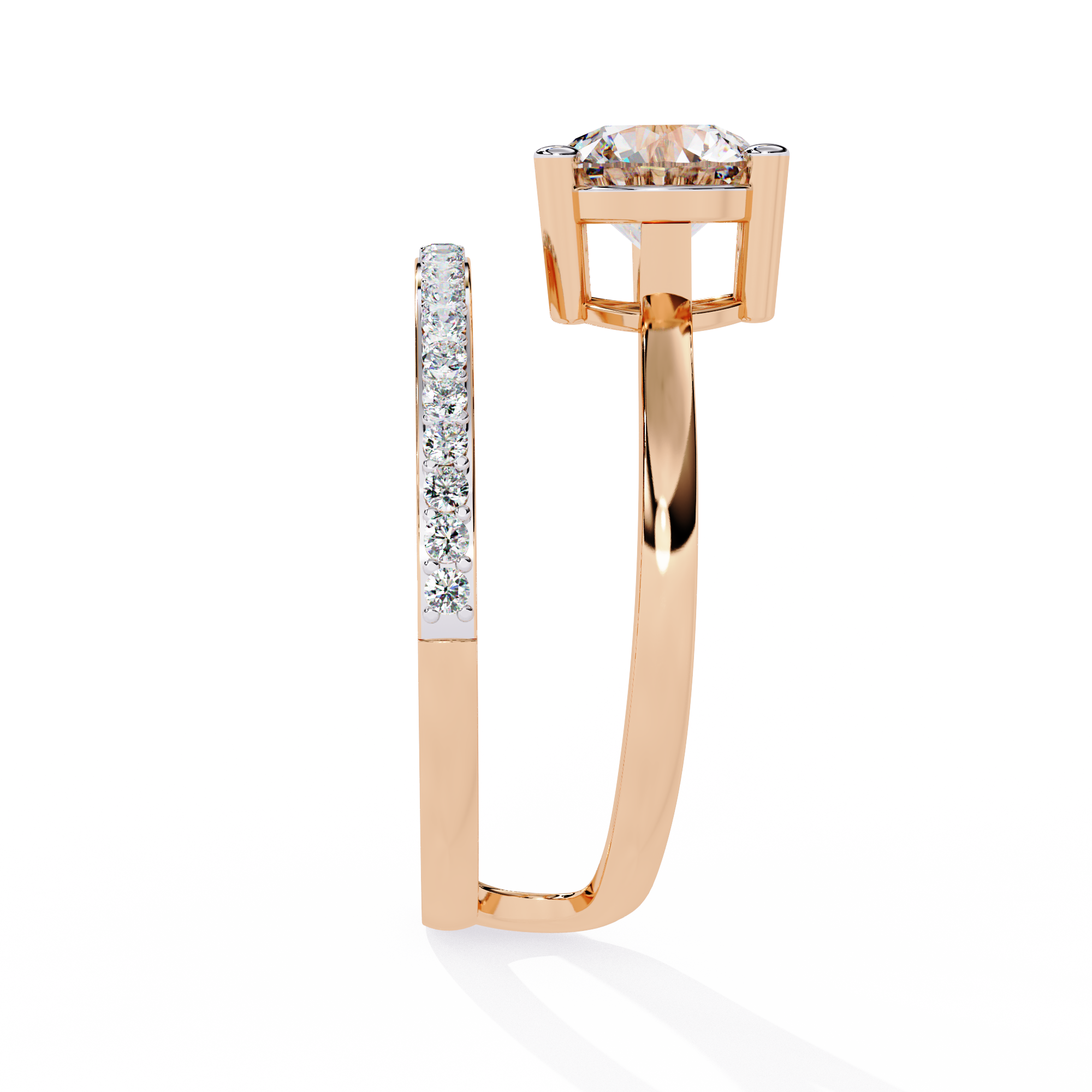 Twilight Embrace Round Diamond Ring 7