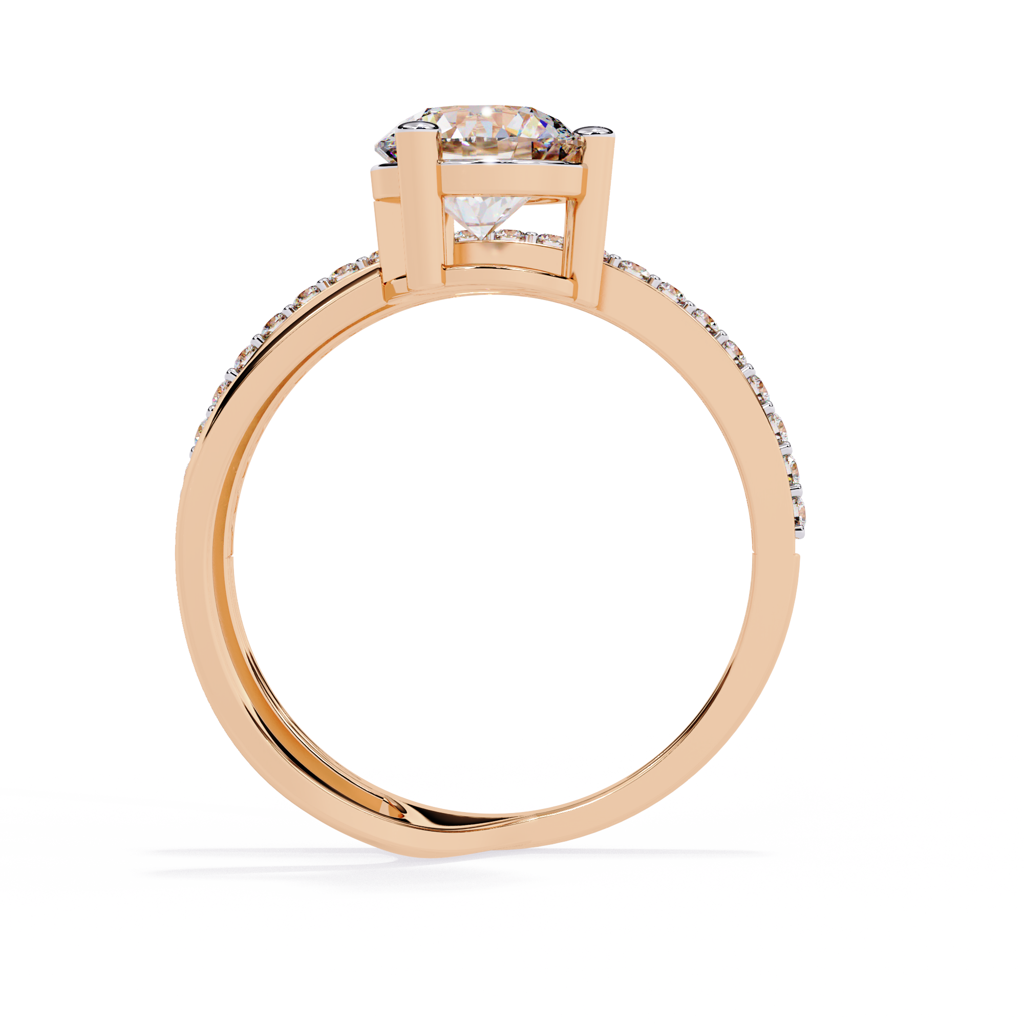 Twilight Embrace Round Diamond Ring 8