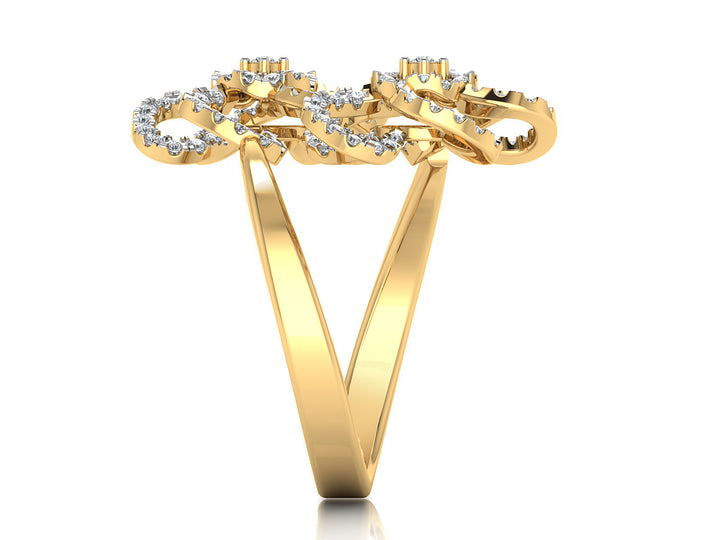 Twin Blossom Diamond Ring