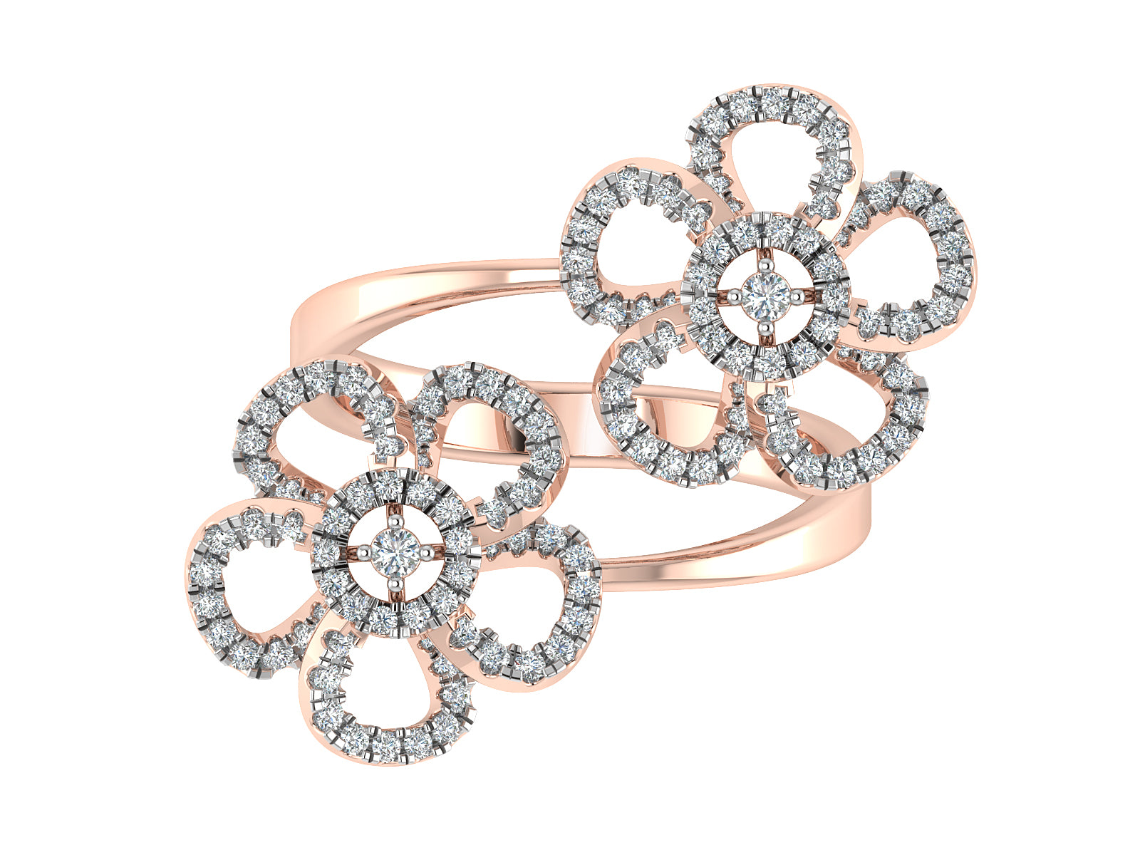 Twin Blossom Diamond Ring 5