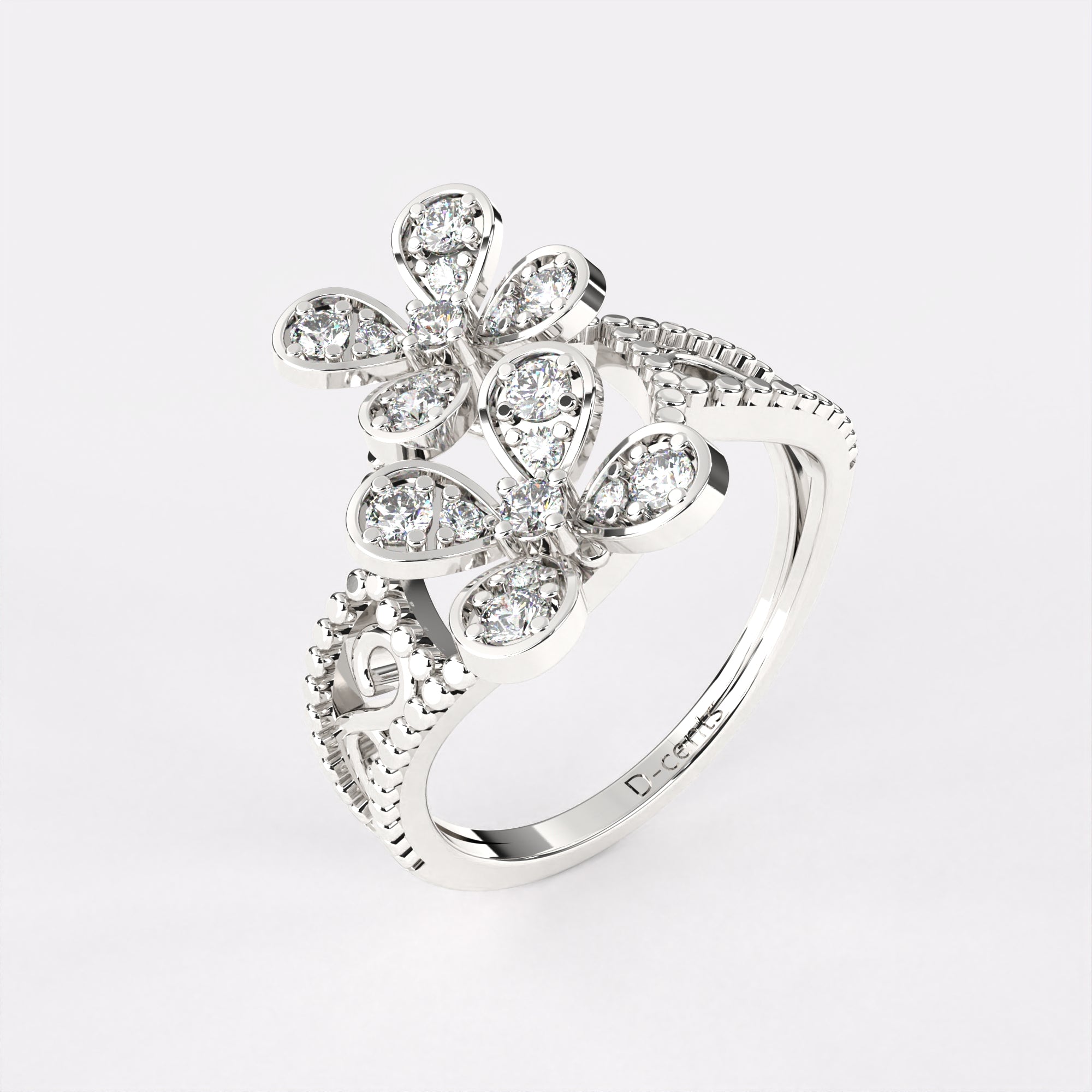 Twin Floret Diamond ring