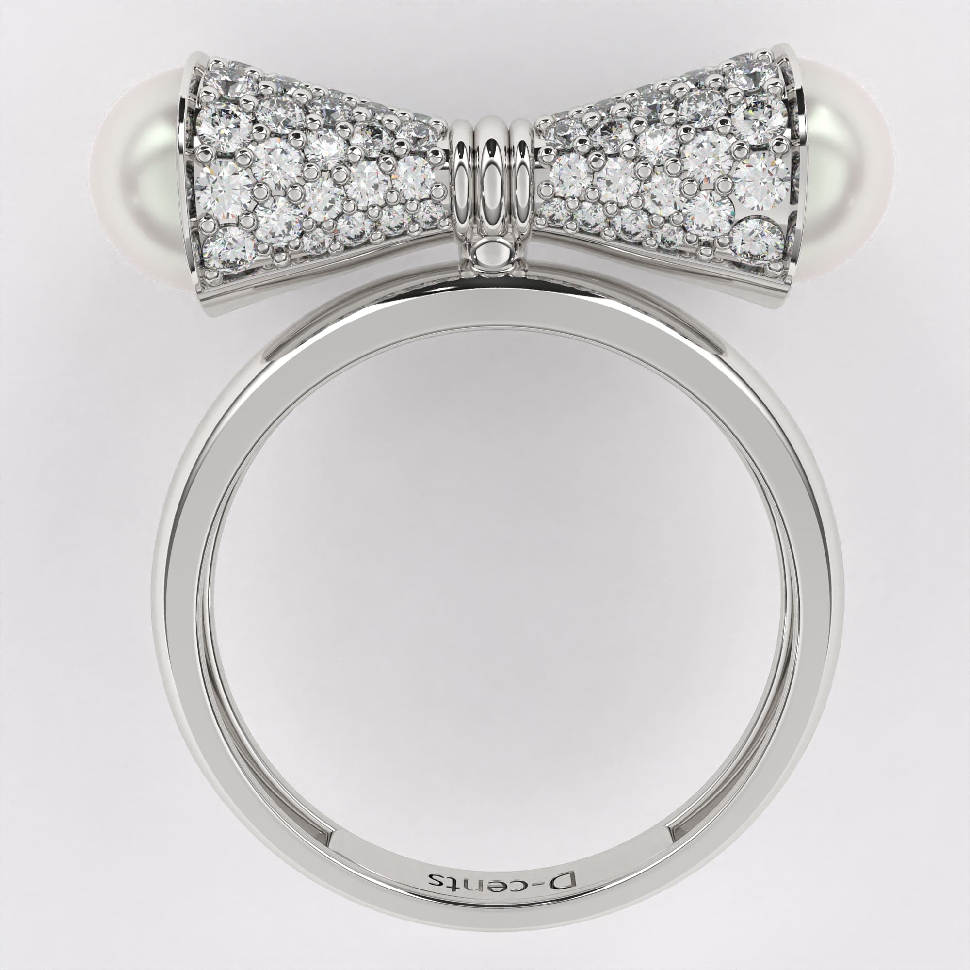 Twin pearl diamond ring