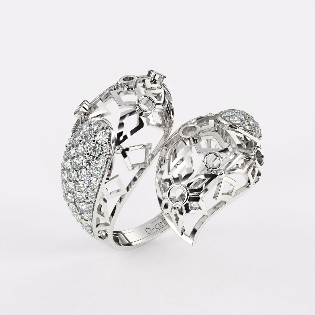 Twining bond Diamond Ring 925 Silver