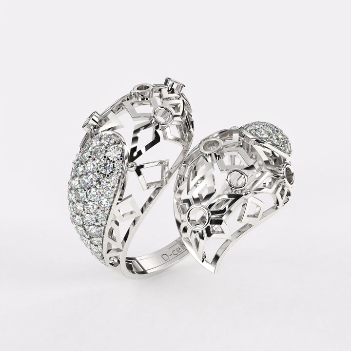 Twining bond Diamond Ring 925 Silver