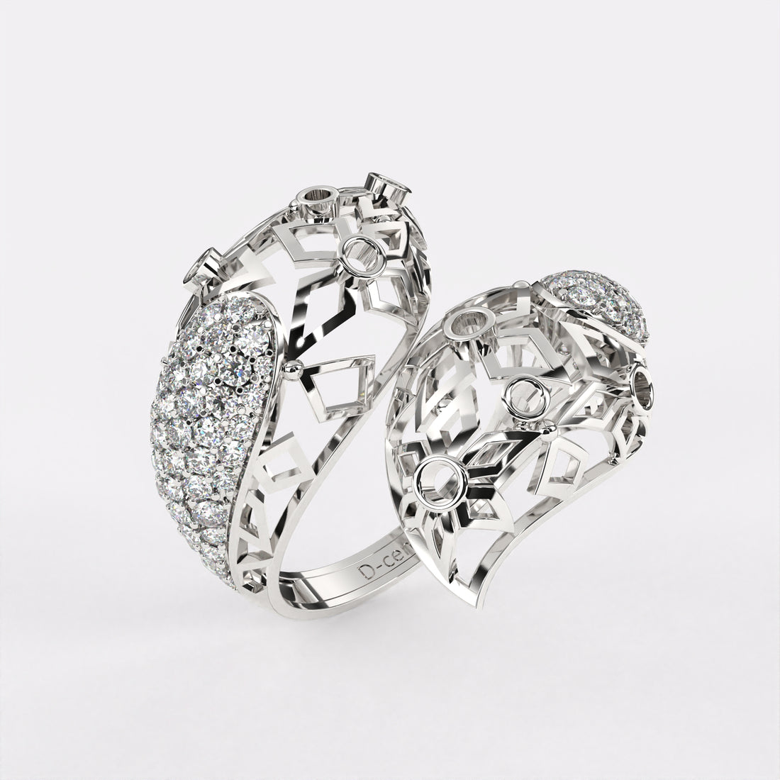 Twining bond Diamond Ring 925 Silver