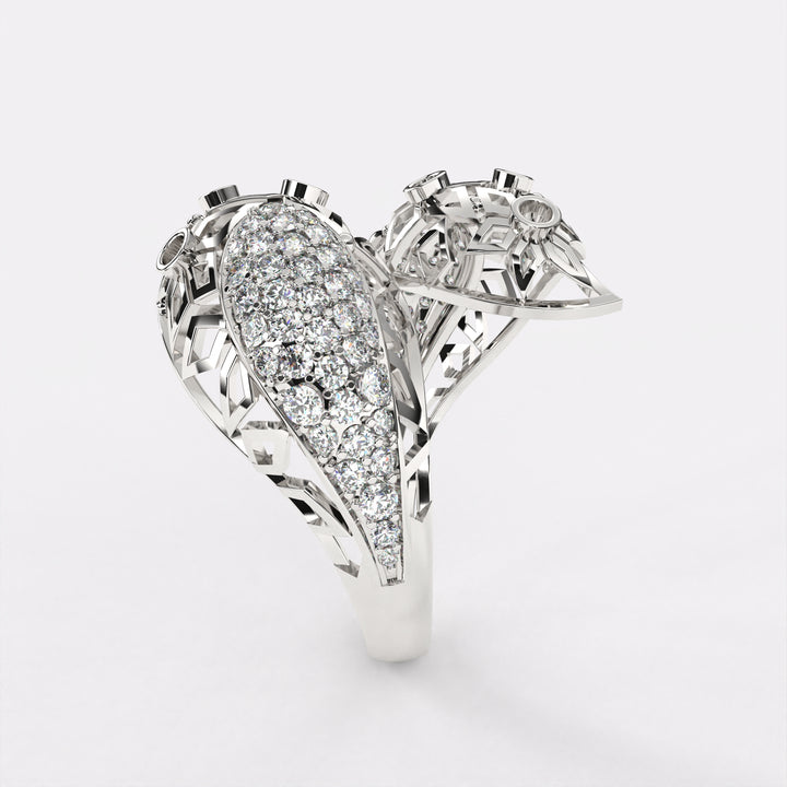 Twining bond Diamond Ring 925 Silver