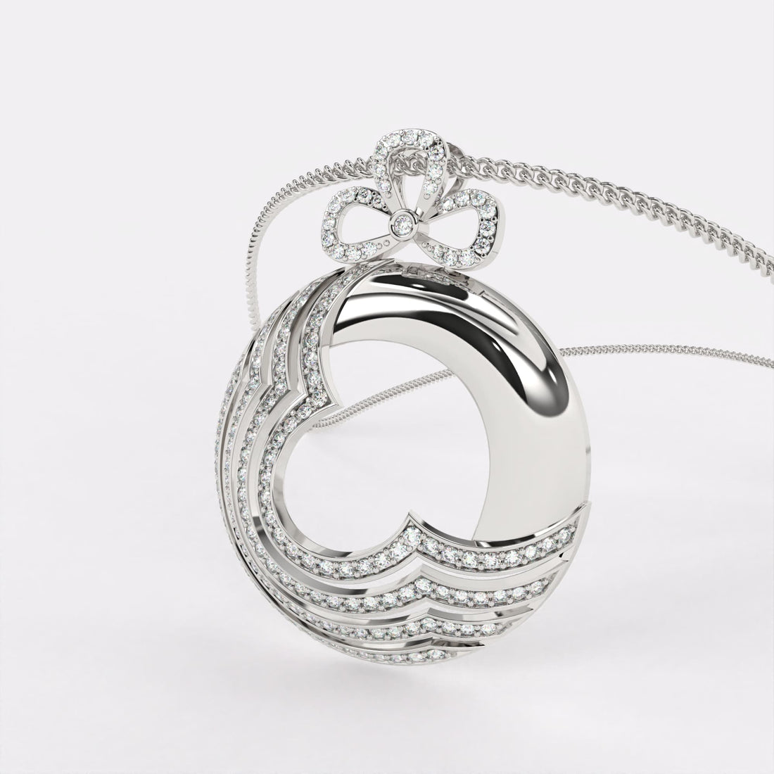 Twinkling Vine Diamond Pendant In 925 Silver