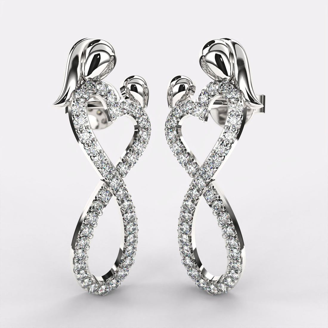 Twisted Long Diamond Earrings