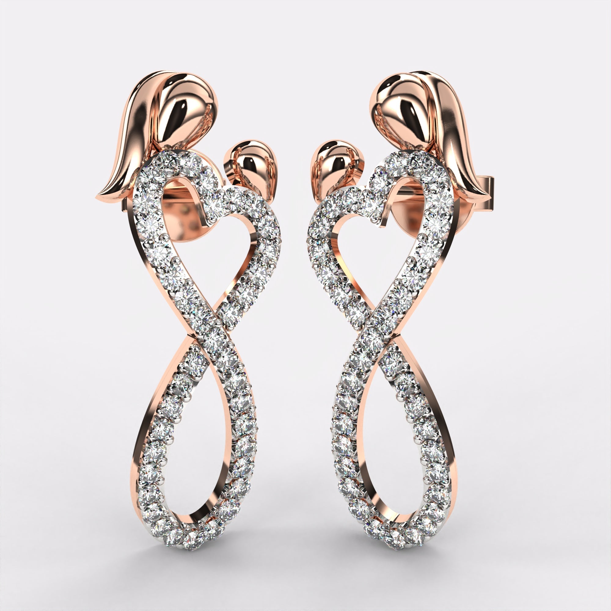 Twisted Long Diamond Earrings