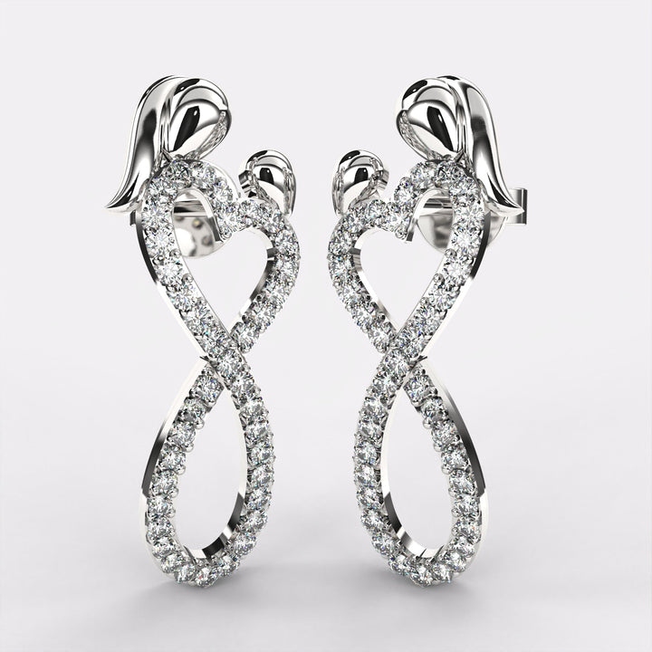Twisted Long Earrings in 925 Silver