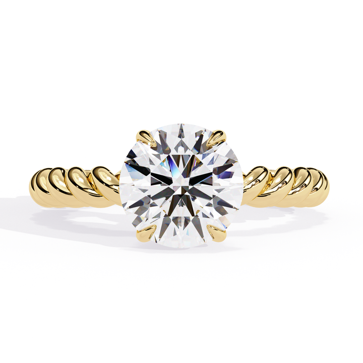 Twisted Rope Ring Solitaire Diamond Ring