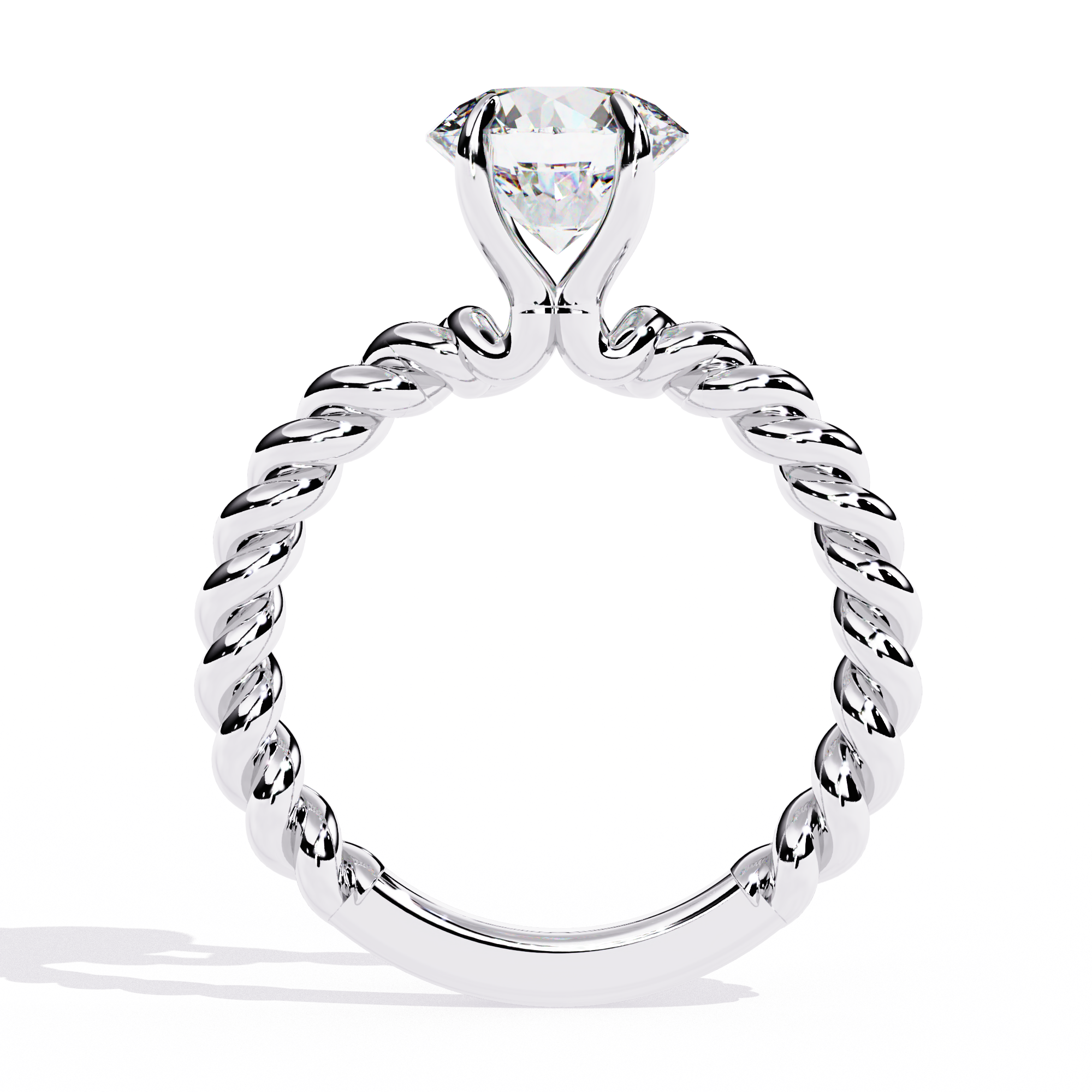 Twisted Rope Ring Solitaire Diamond Ring 10