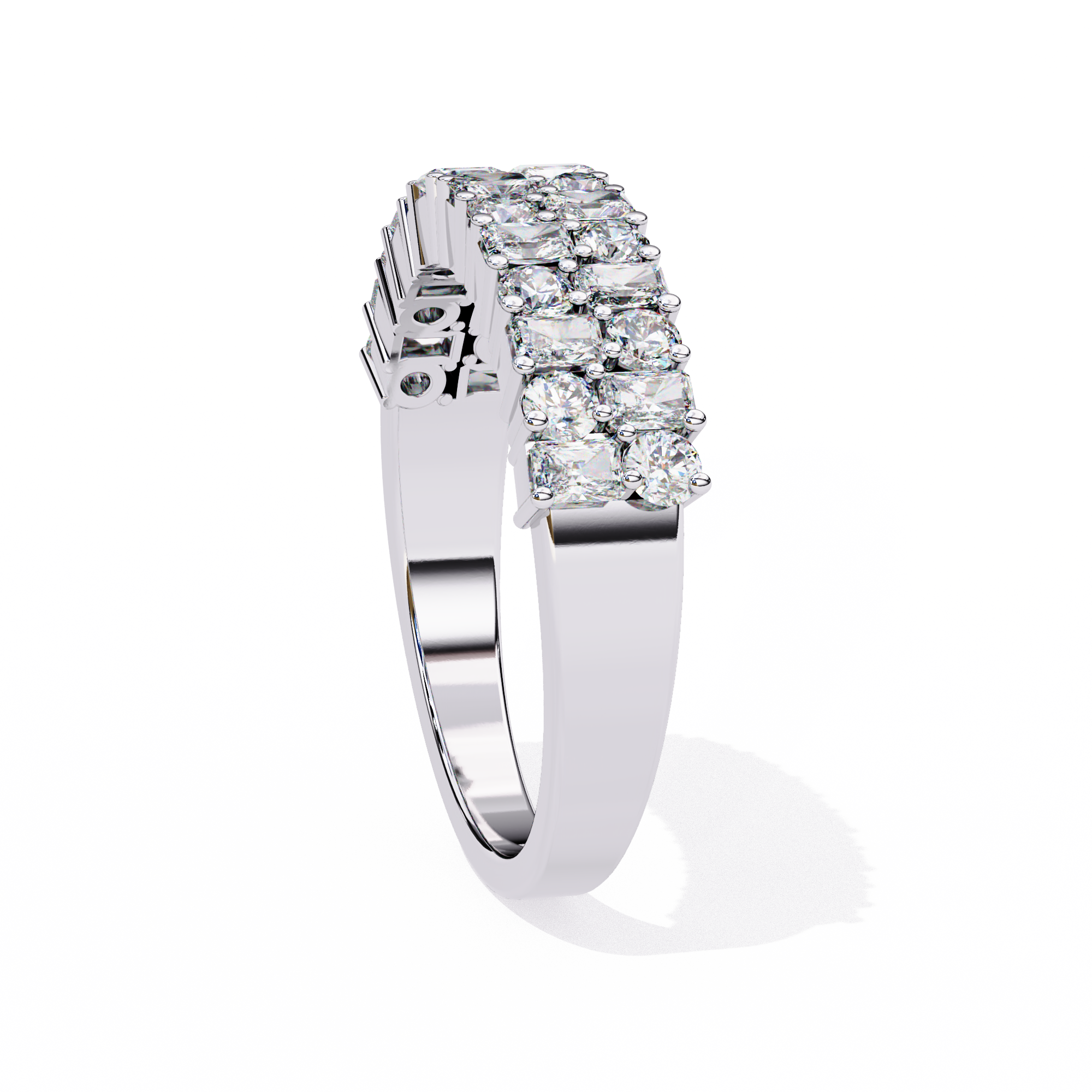 Two Steps Layered Diamond Statement Ring 16
