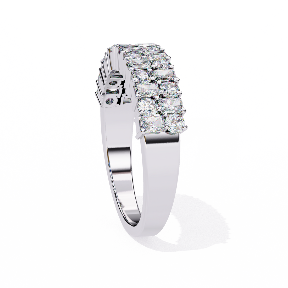 Two Steps Layered Diamond Statement Ring 16