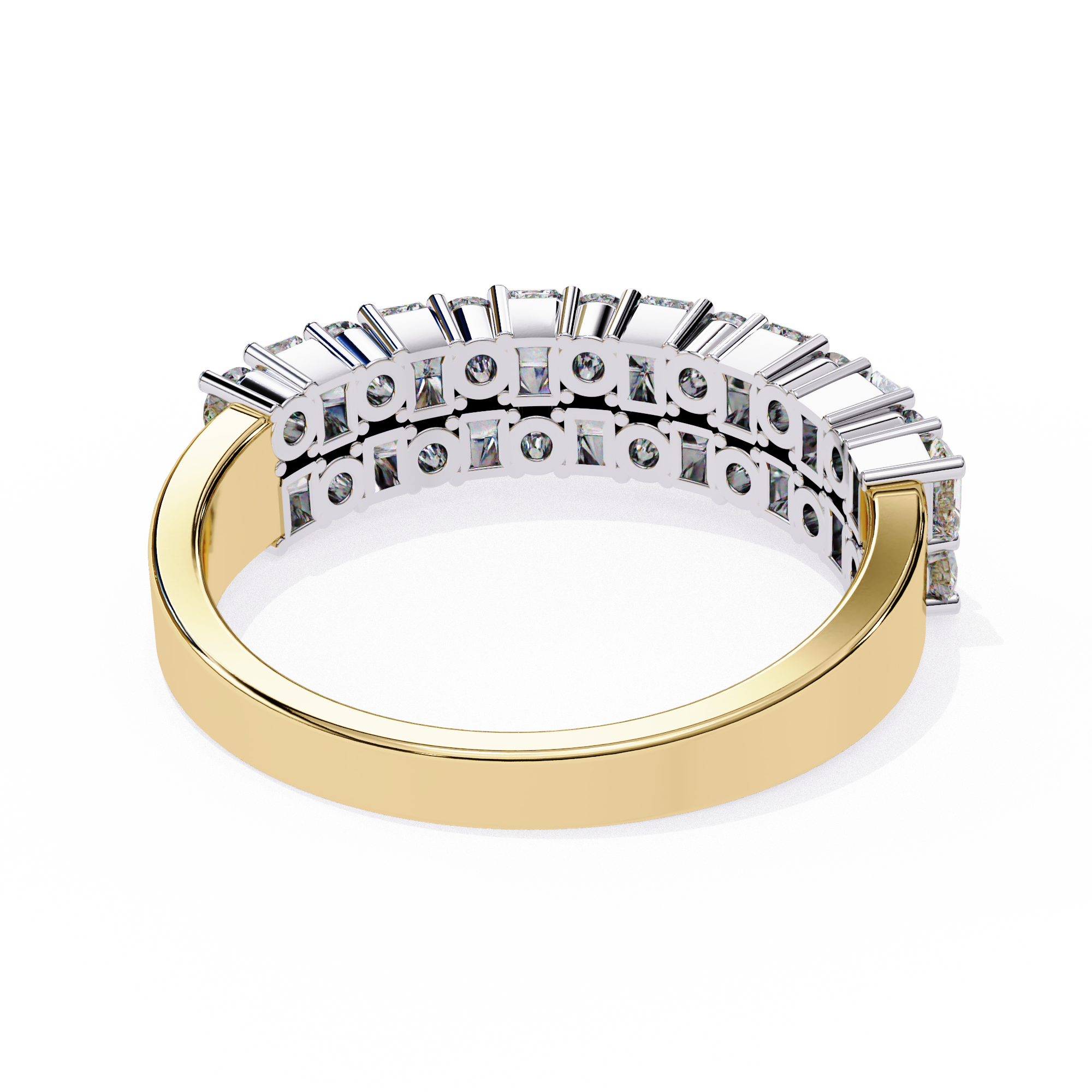 Two Steps Layered Diamond Statement Ring 6 