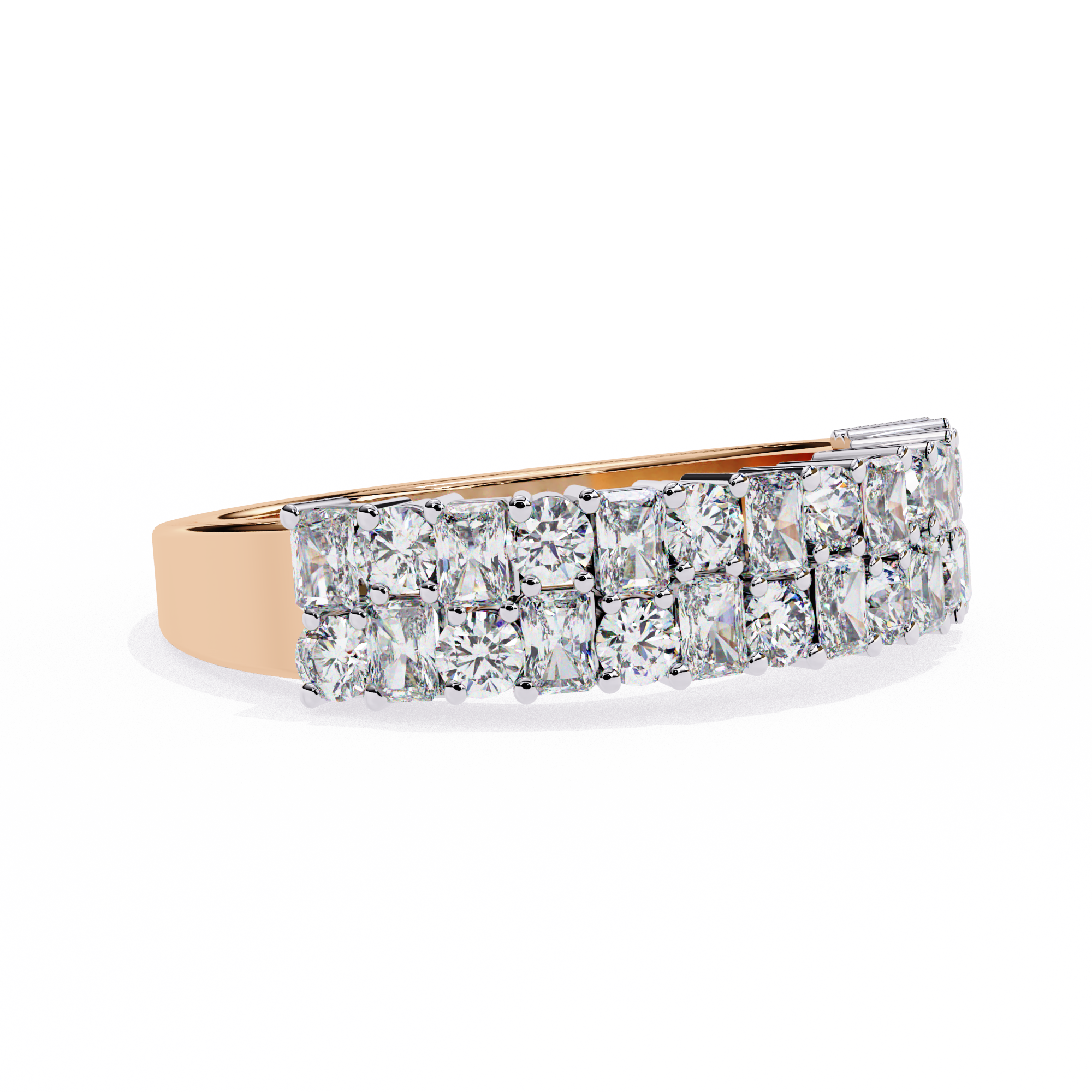 Two Steps Layered Diamond Statement Ring 9