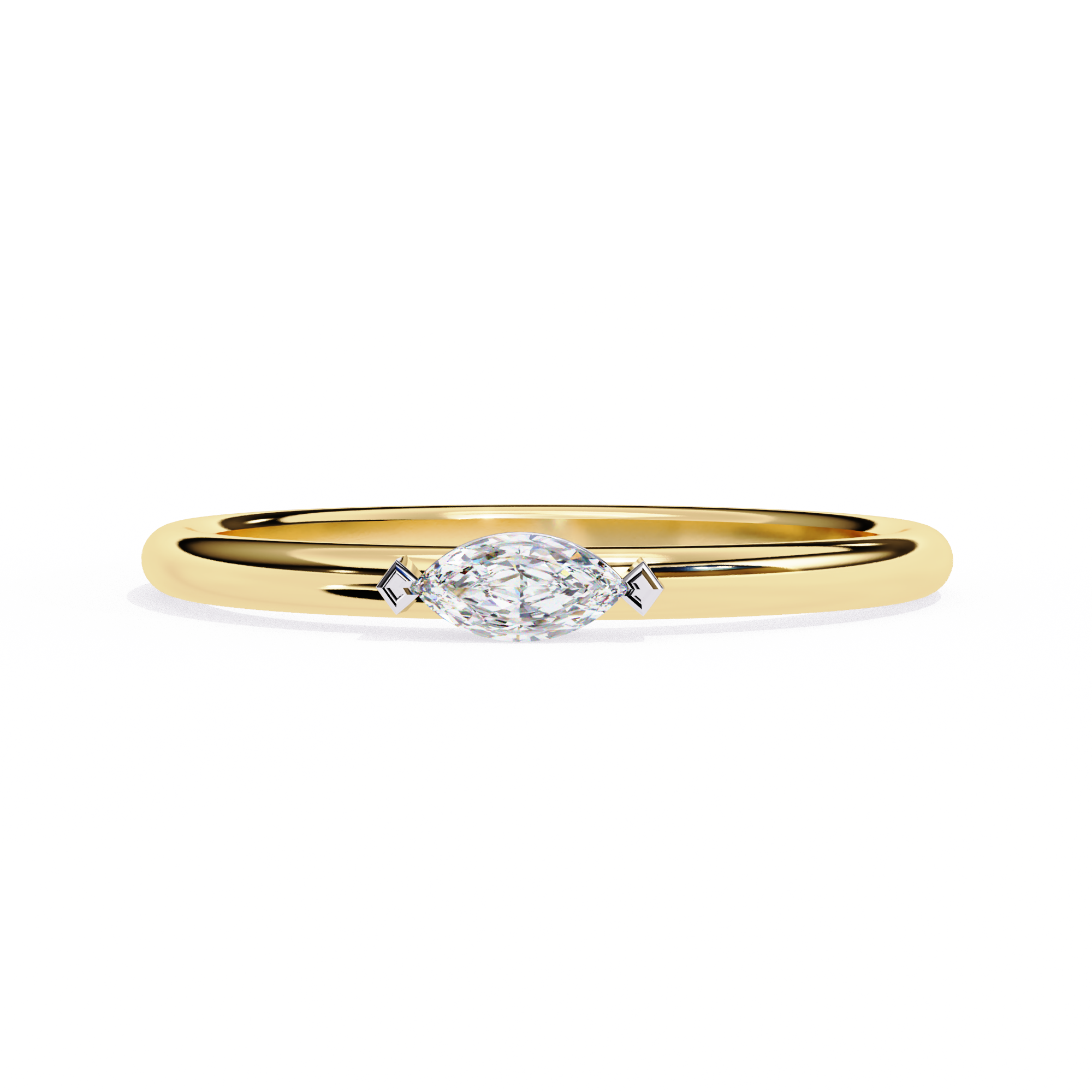Unique Bezel Set Diamond Ring 